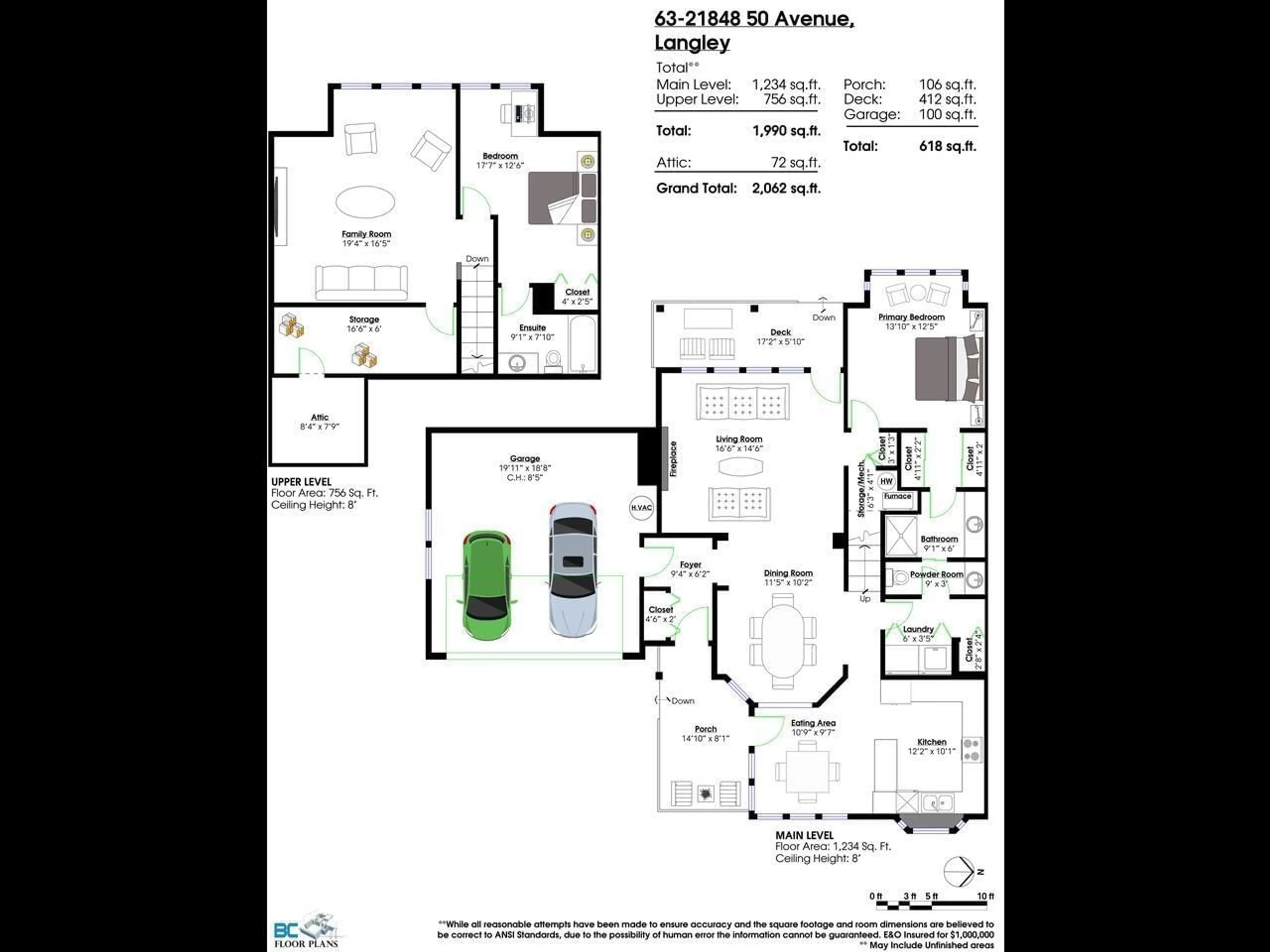 Floor plan for 63 - 21848 50, Langley British Columbia V3A8A9