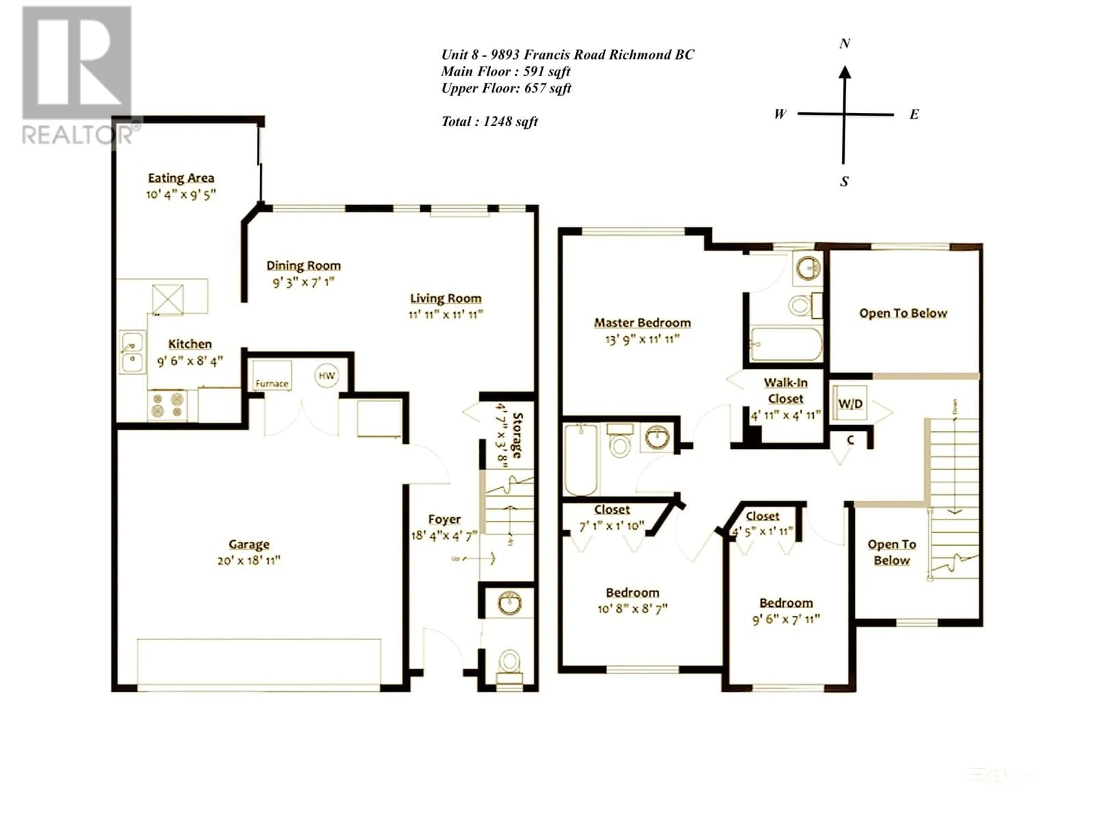 Floor plan for 8 - 9893 FRANCIS ROAD, Richmond British Columbia V6Y3B3