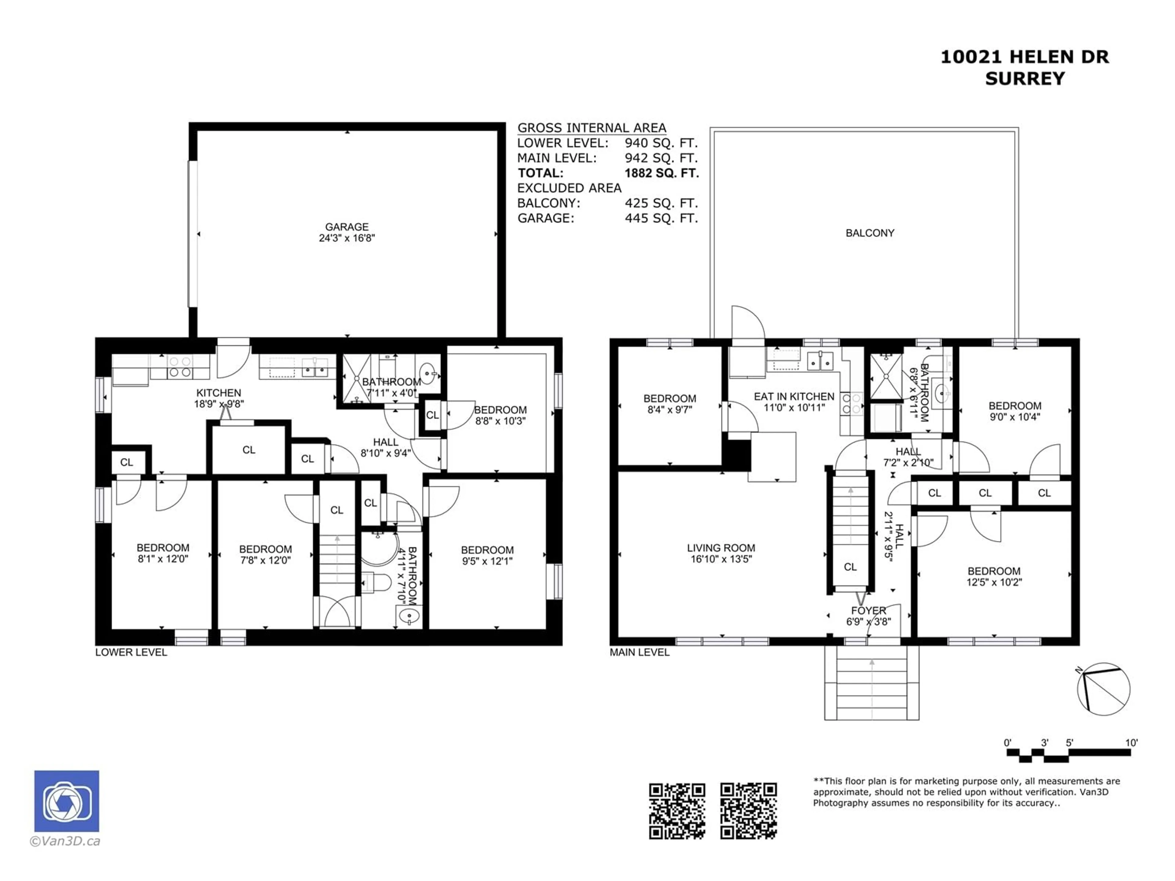 Floor plan for 10021 HELEN, Surrey British Columbia V3V3B3