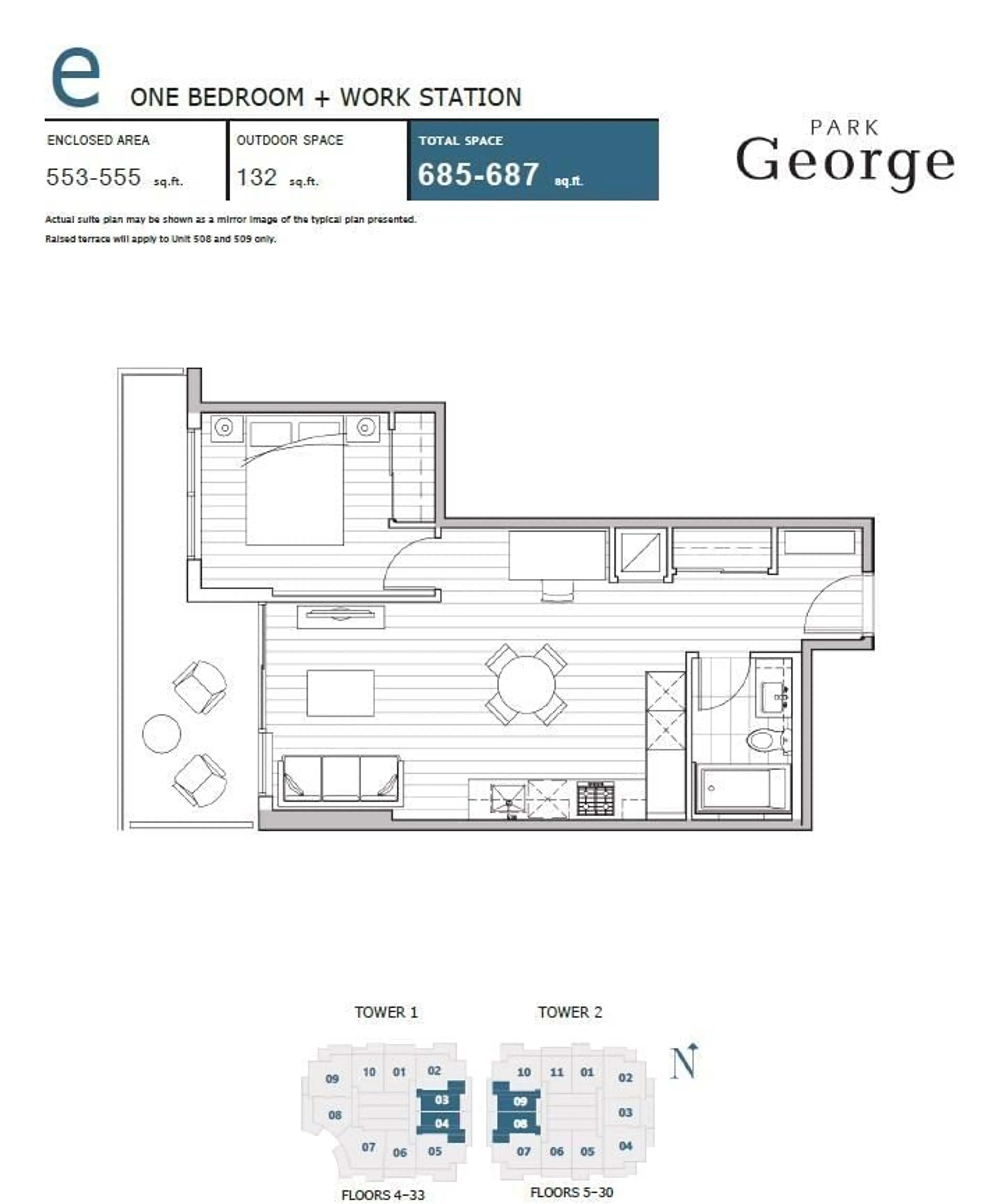 Floor plan for 2703 - 13768 100, Surrey British Columbia V3T0V2