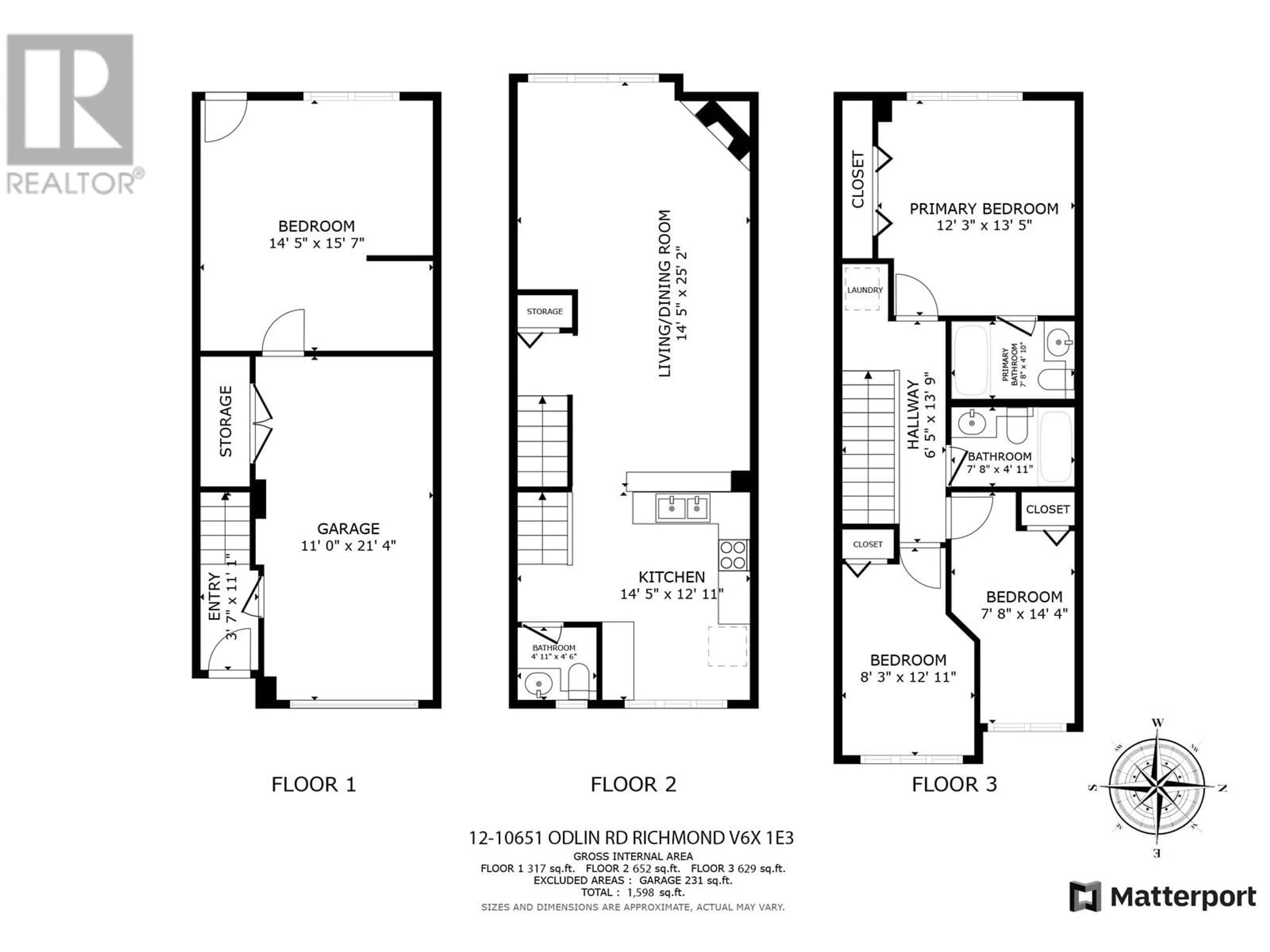Floor plan for 12 - 10651 ODLIN ROAD, Richmond British Columbia V6X1E3