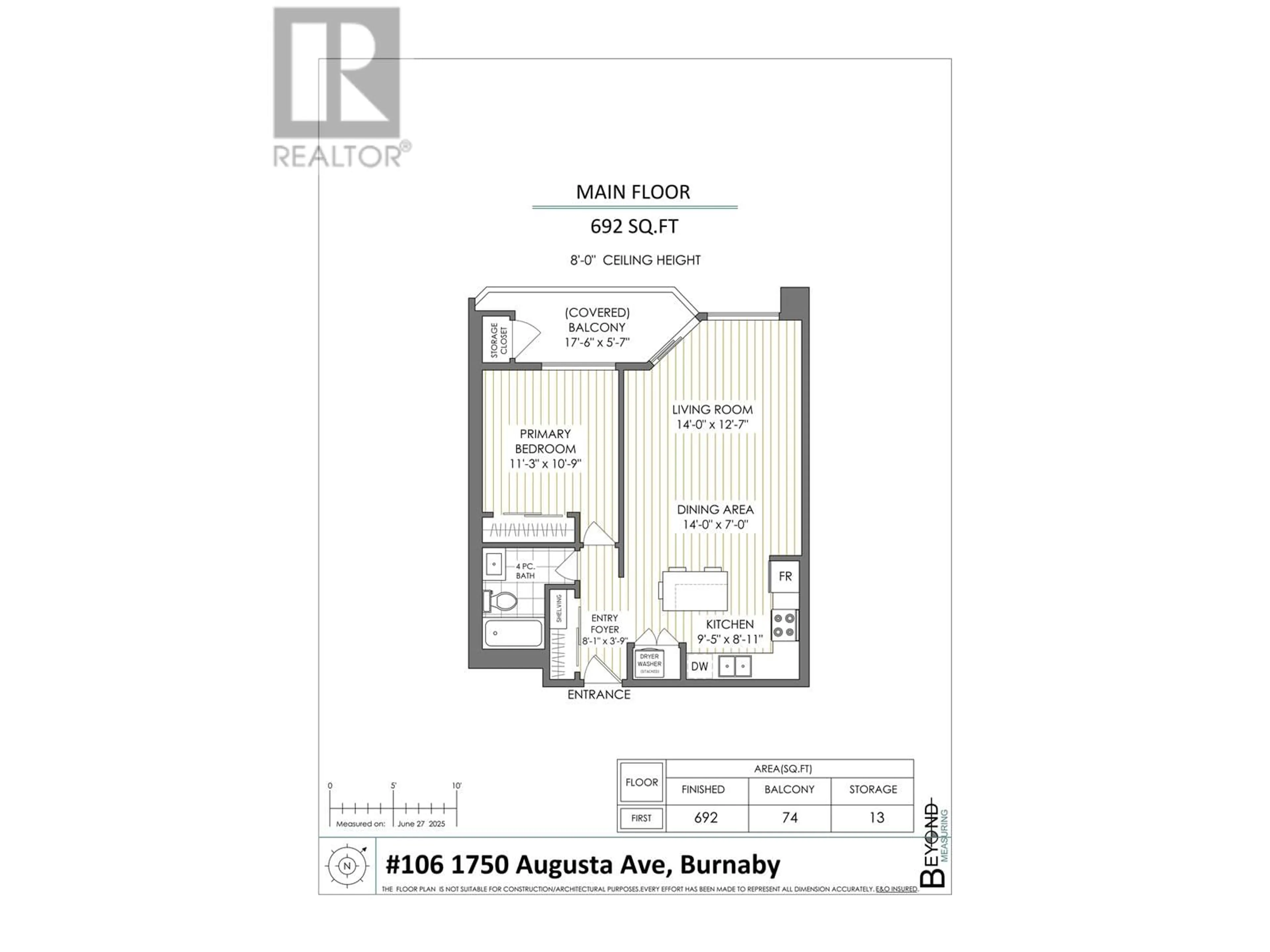 Floor plan for 106 - 1750 AUGUSTA AVENUE, Burnaby British Columbia V5A2V6