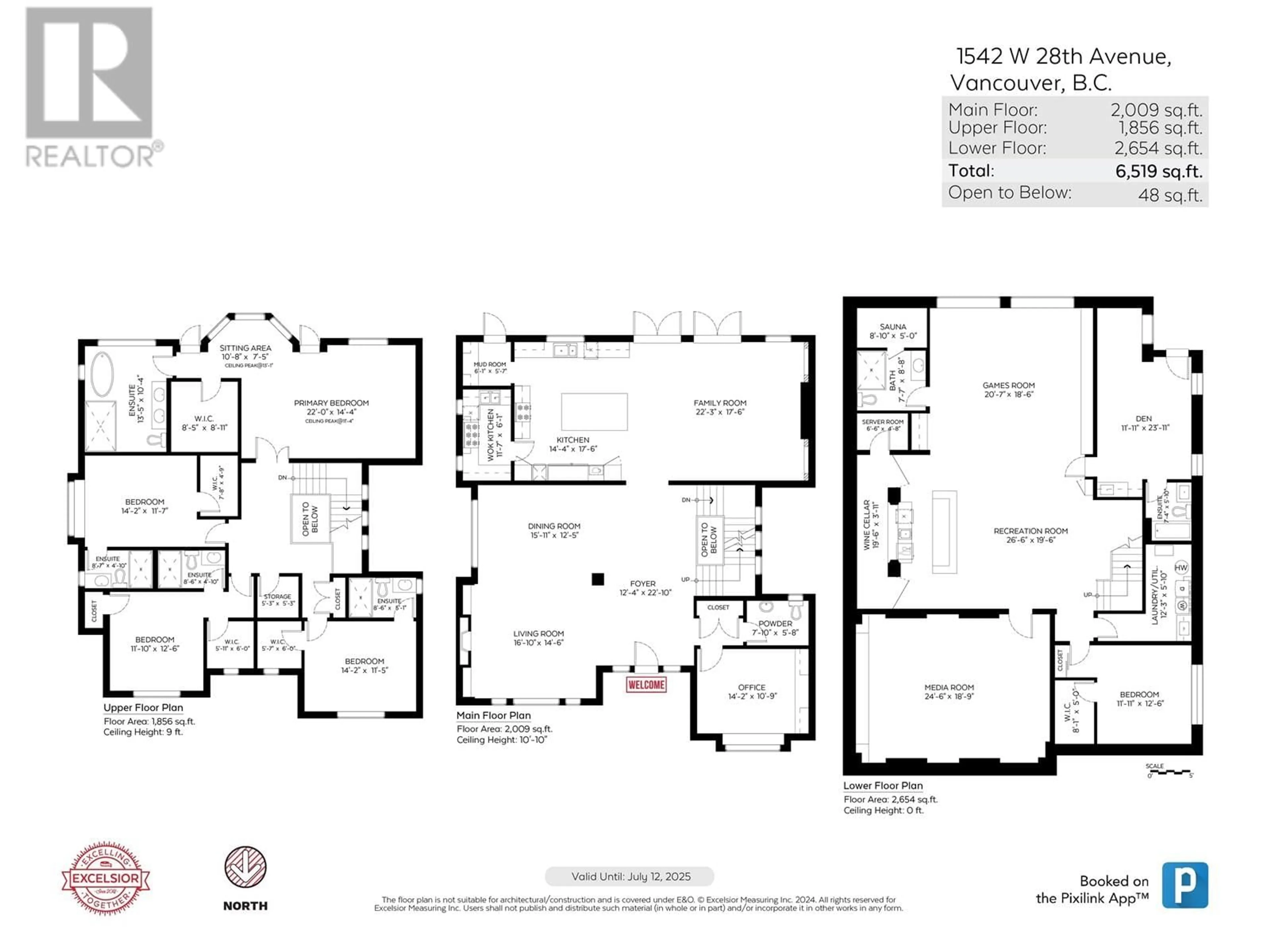 Floor plan for 1542 28TH AVENUE, Vancouver British Columbia V6J2Y5
