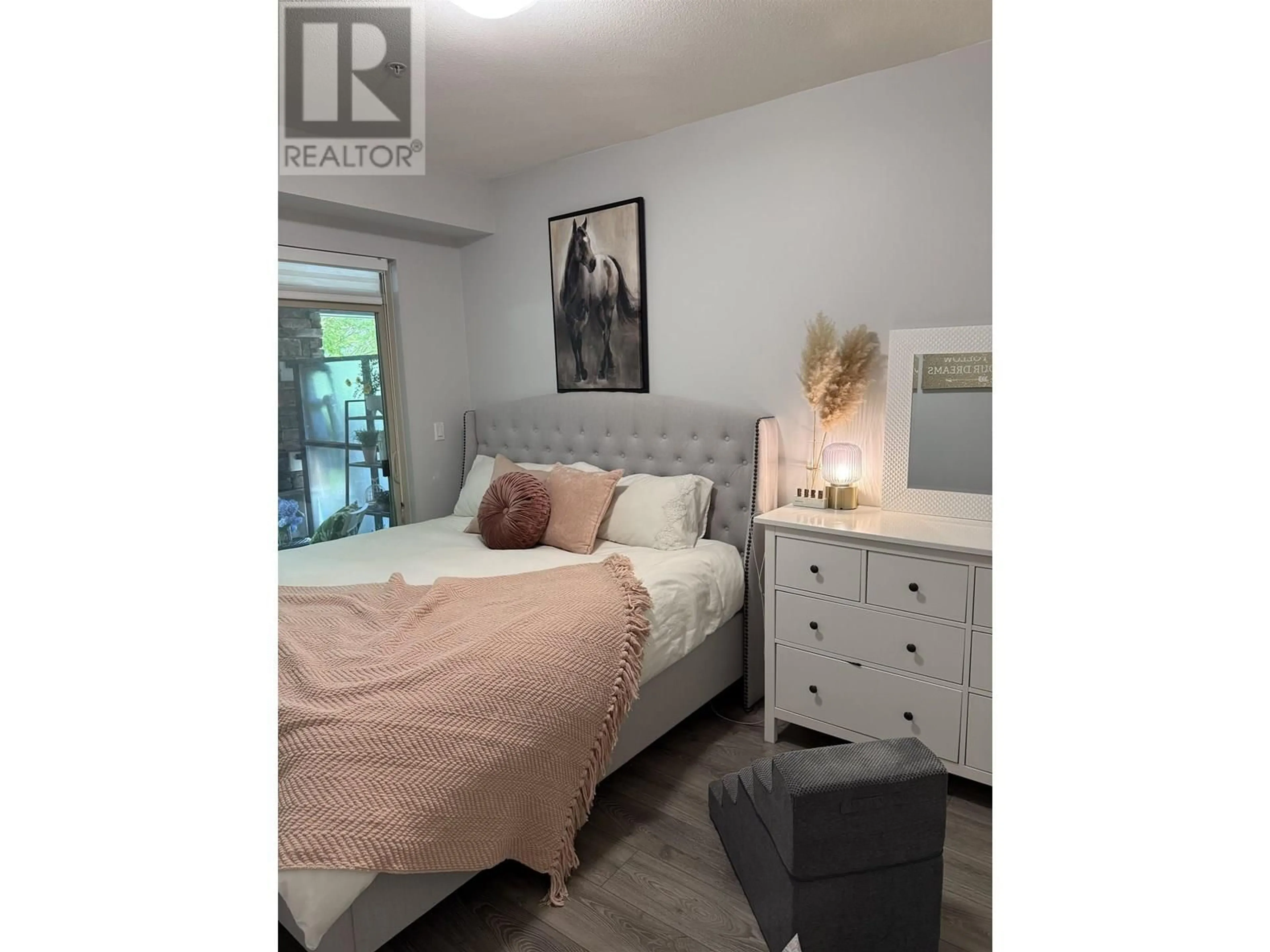Bedroom with bed, wood/laminate floor for 108 - 290 FRANCIS WAY, New Westminster British Columbia V3L0C4