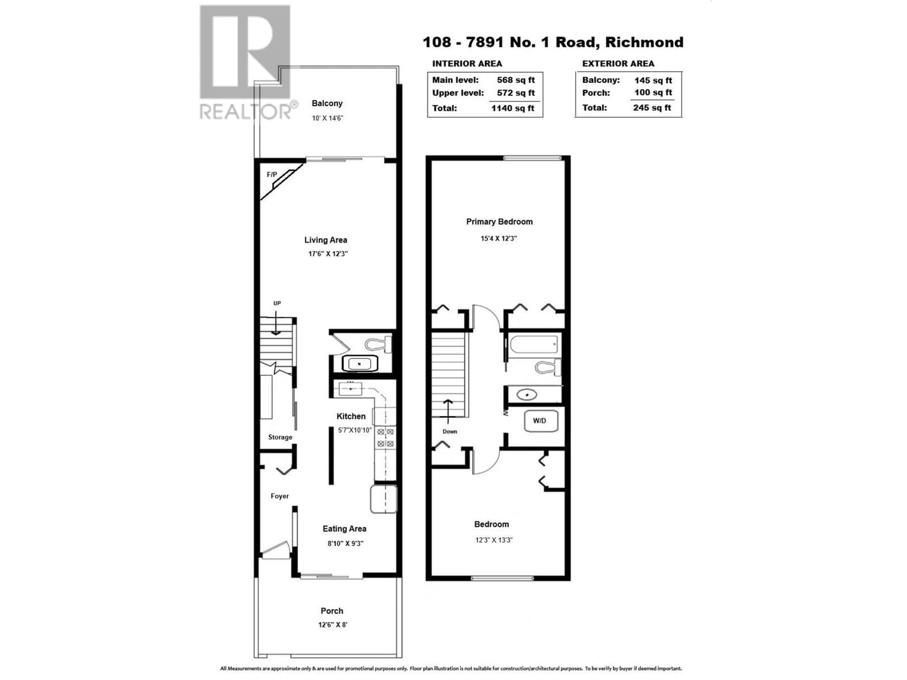 Floor plan for 108 - 7891 NO. 1 ROAD, Richmond British Columbia V7C1T7
