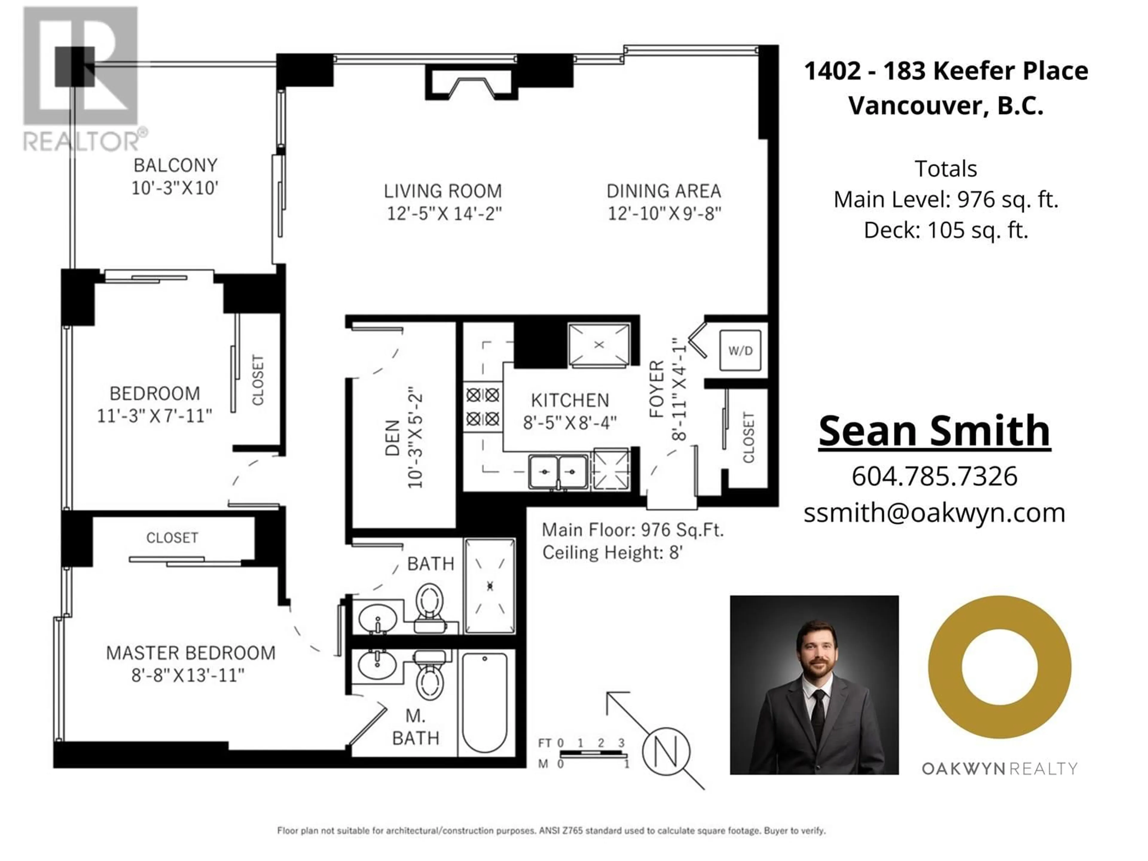 Floor plan for 1402 - 183 KEEFER PLACE, Vancouver British Columbia V6B6B9