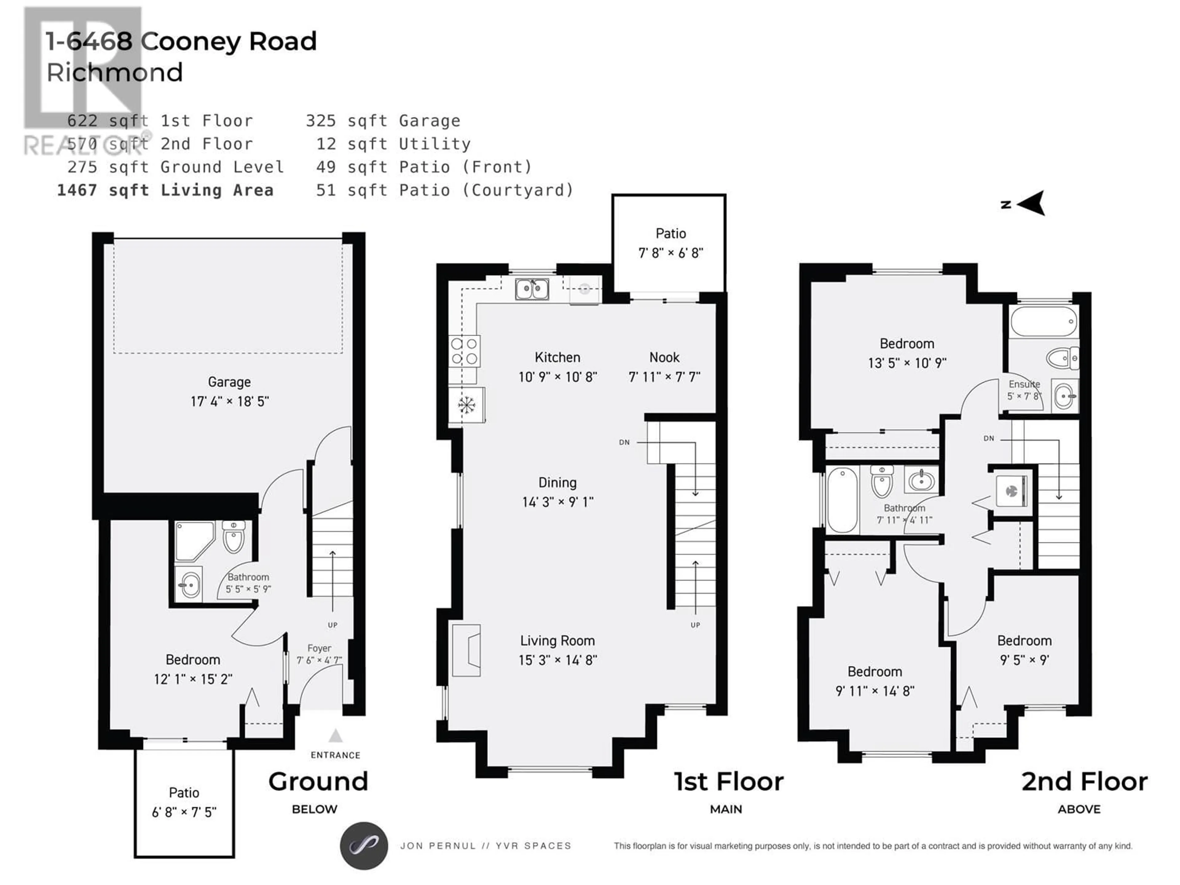 Floor plan for 1 - 6468 COONEY ROAD, Richmond British Columbia V6Y2J6