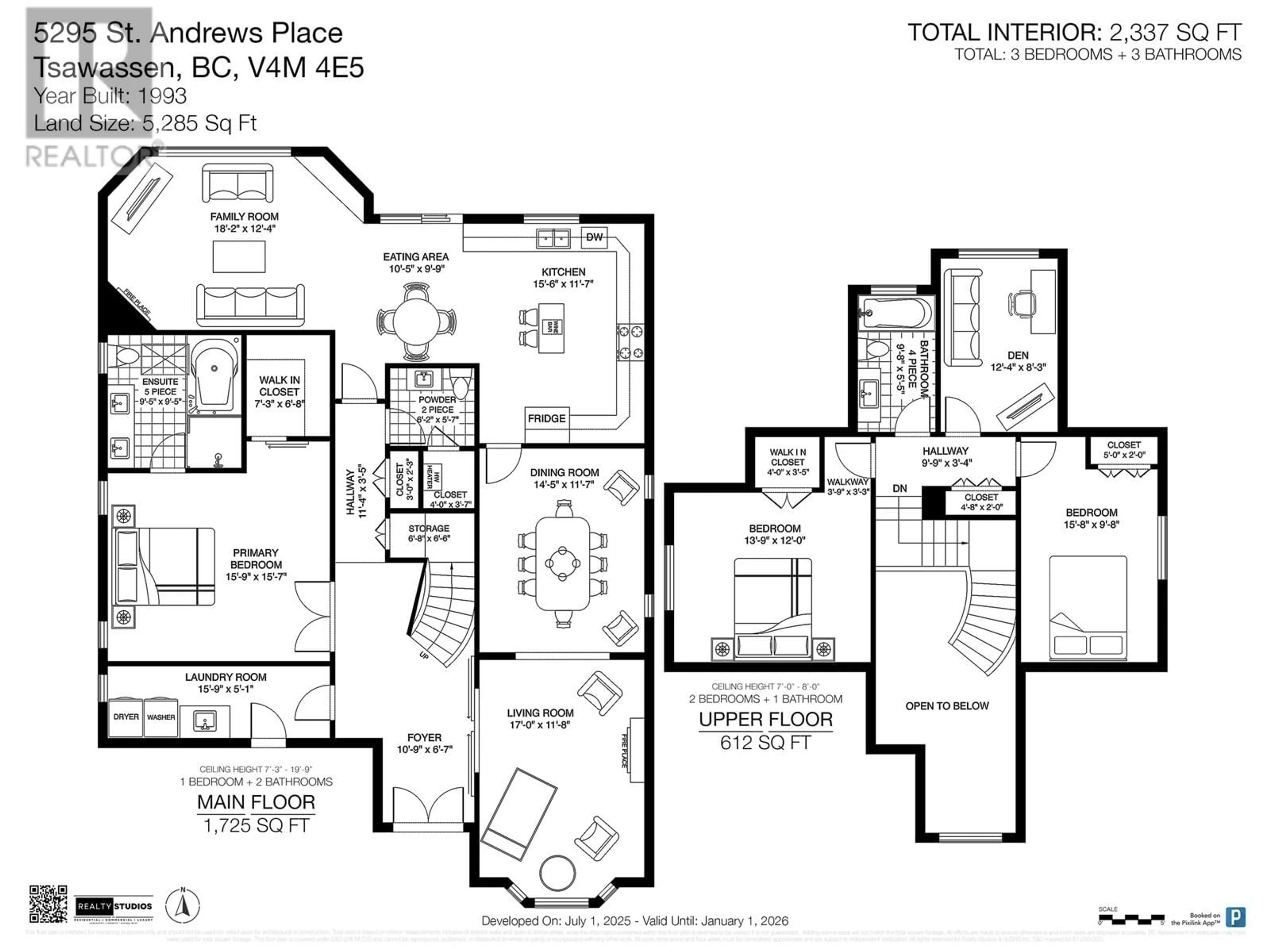 Floor plan for 5295 ST ANDREWS PLACE, Delta British Columbia V4M4E5