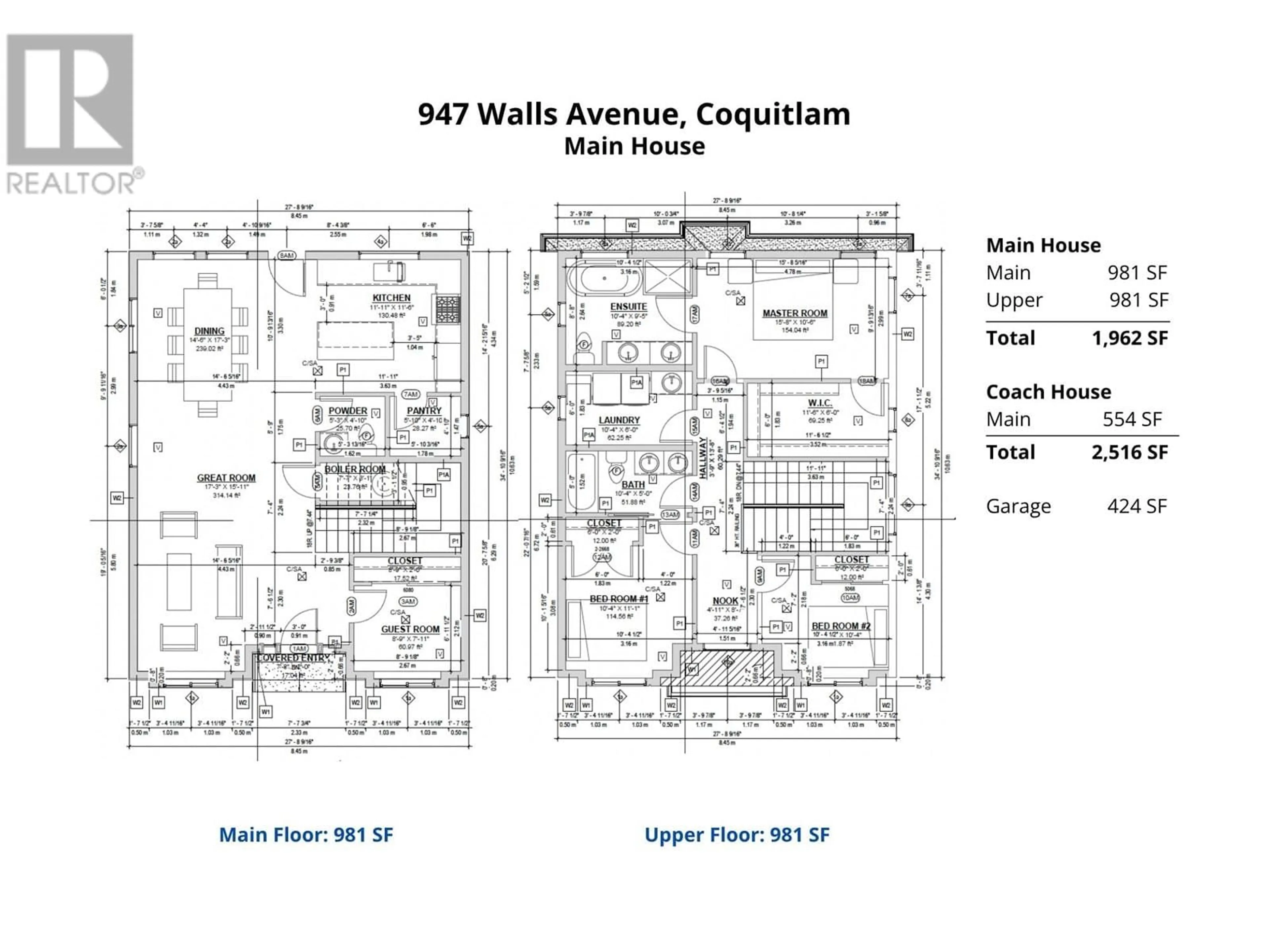 Floor plan for 947 WALLS AVENUE, Coquitlam British Columbia V3K2T2