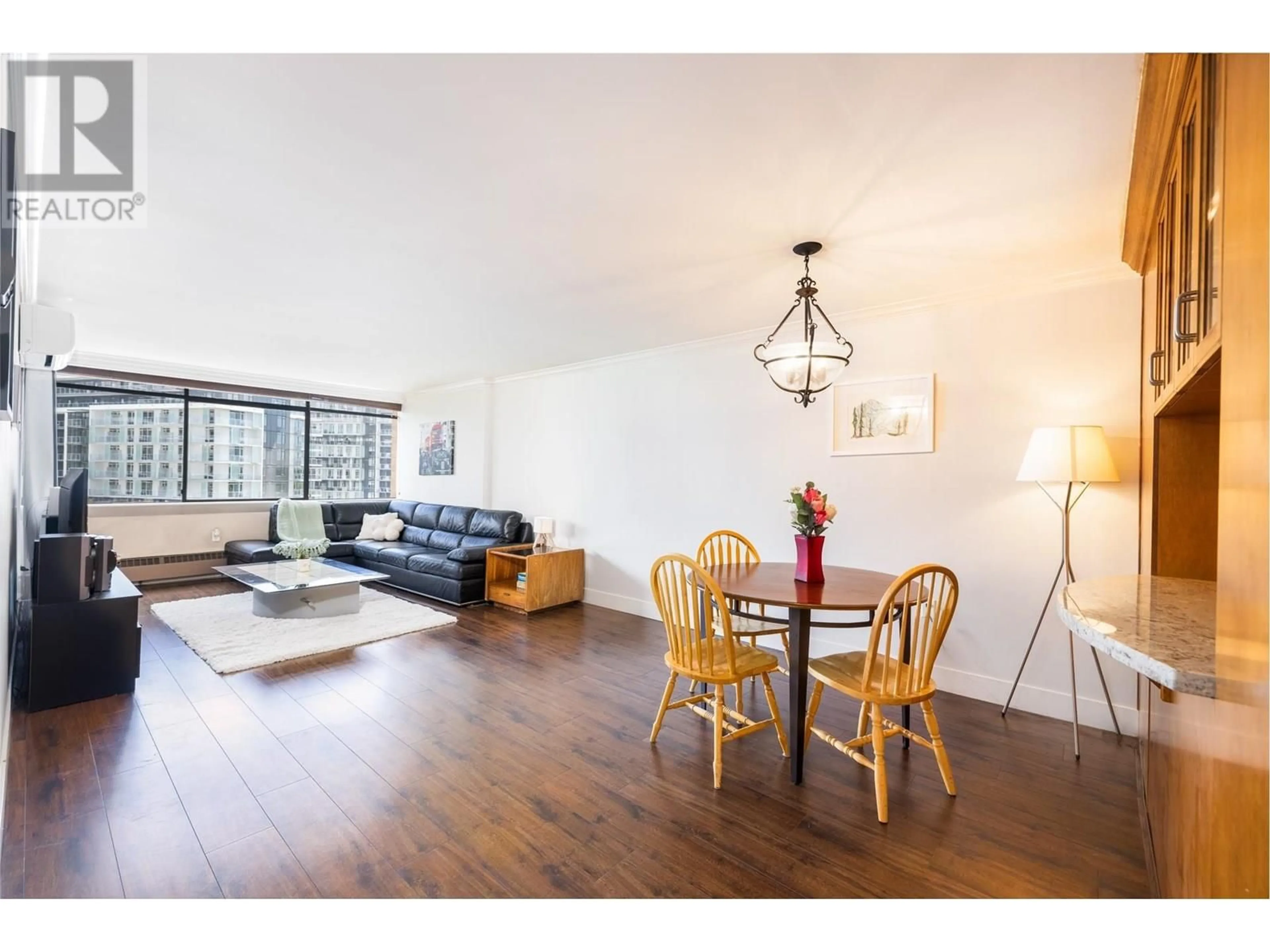 Living room with furniture, wood/laminate floor for 801 - 6631 MINORU BOULEVARD, Richmond British Columbia V6Y1Z1