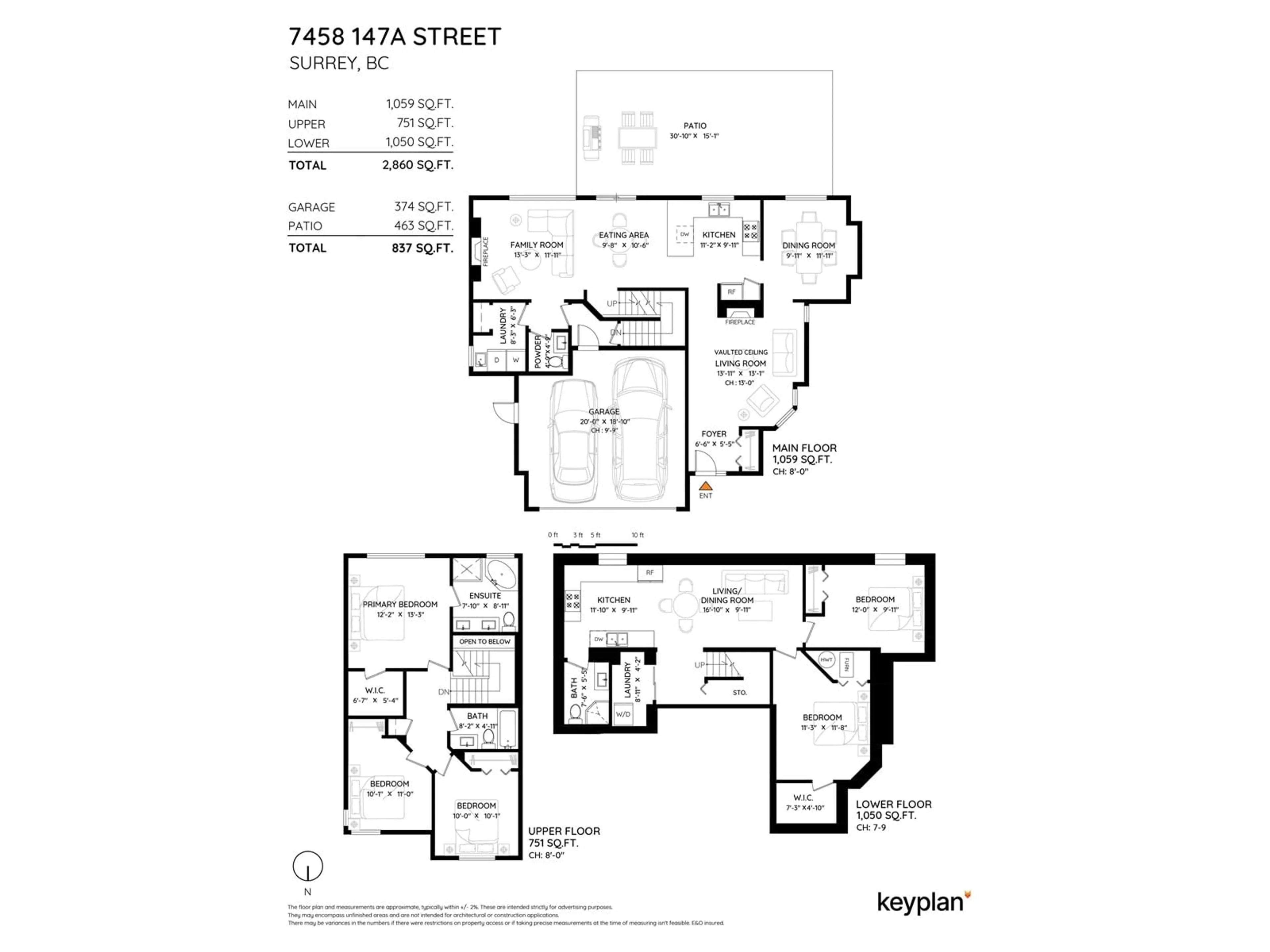 Floor plan for 7458 147A, Surrey British Columbia V3S8Y6