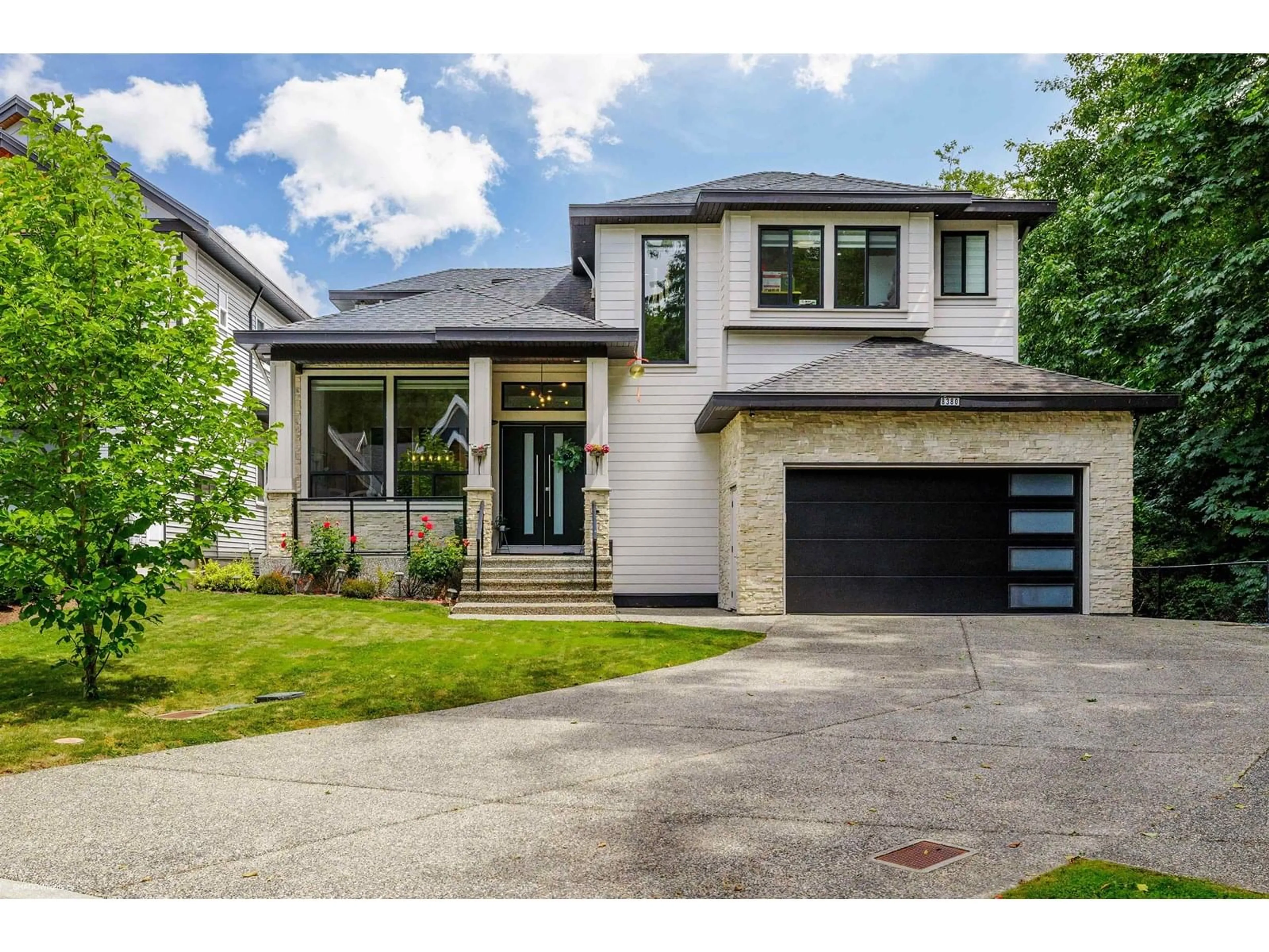 Home with brick exterior material, street for 8380 166A, Surrey British Columbia V4N6A7