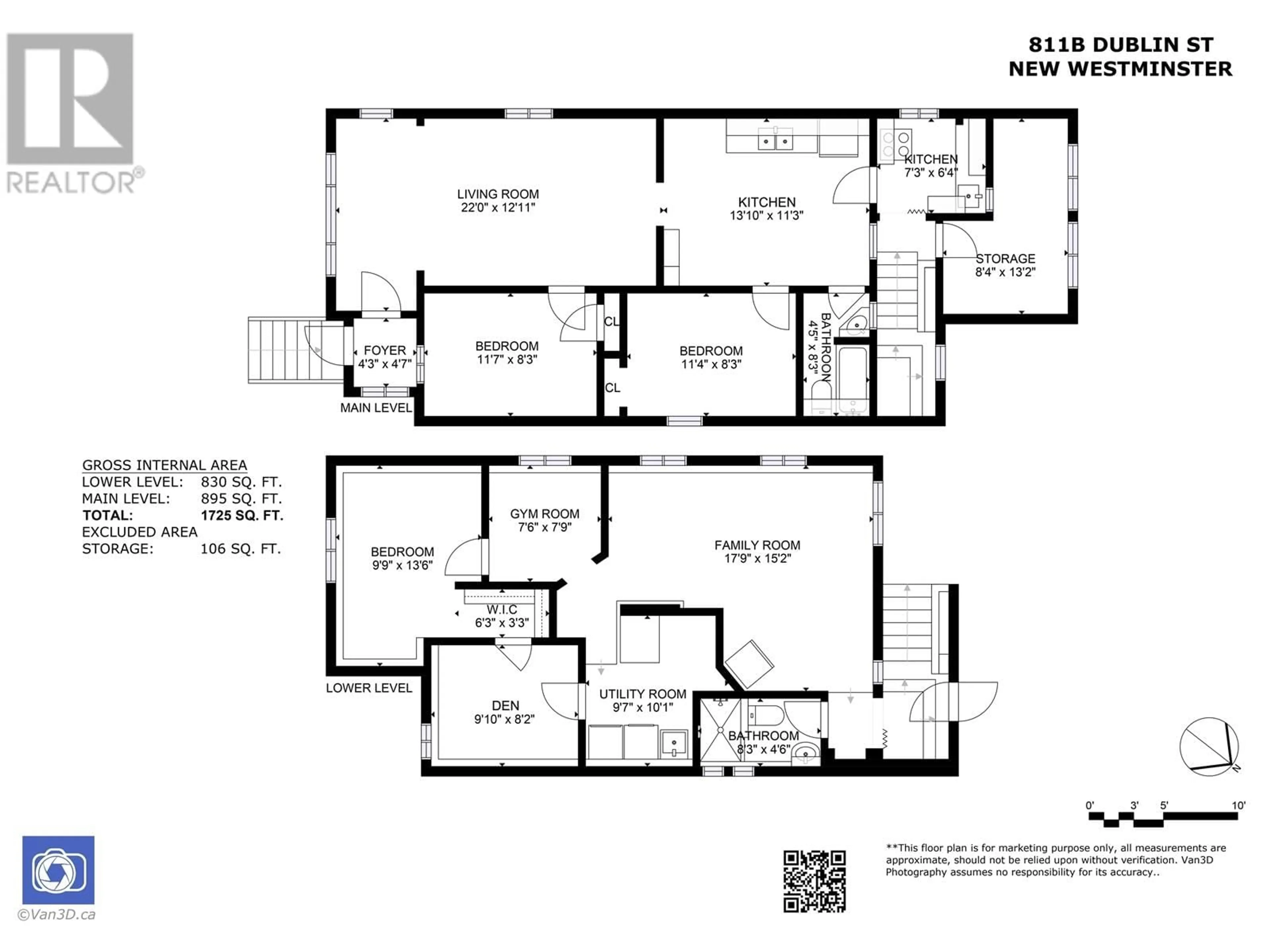 Floor plan for 811B DUBLIN STREET, New Westminster British Columbia V3M2Y5