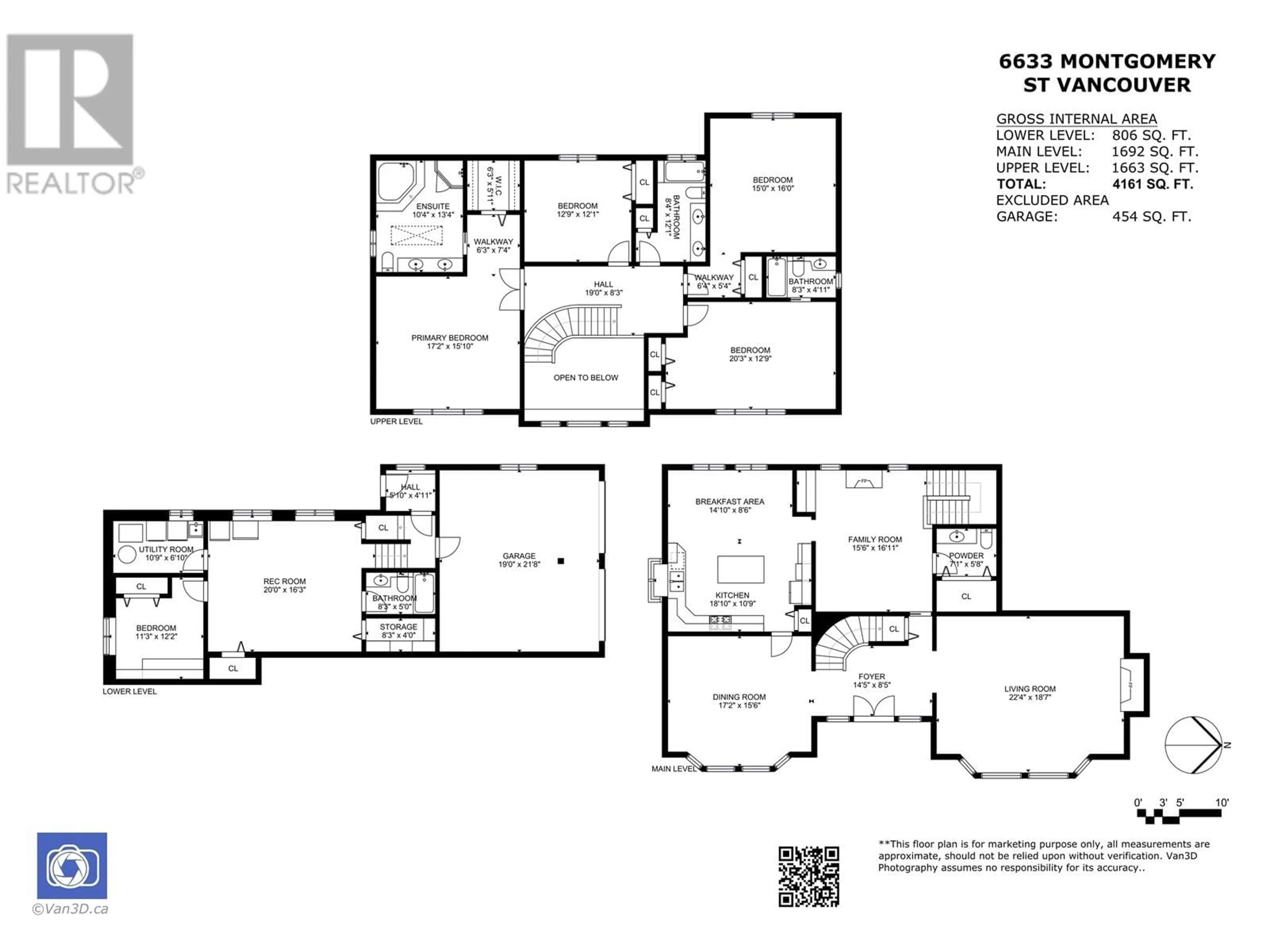 Floor plan for 6633 MONTGOMERY STREET, Vancouver British Columbia V6P4G3