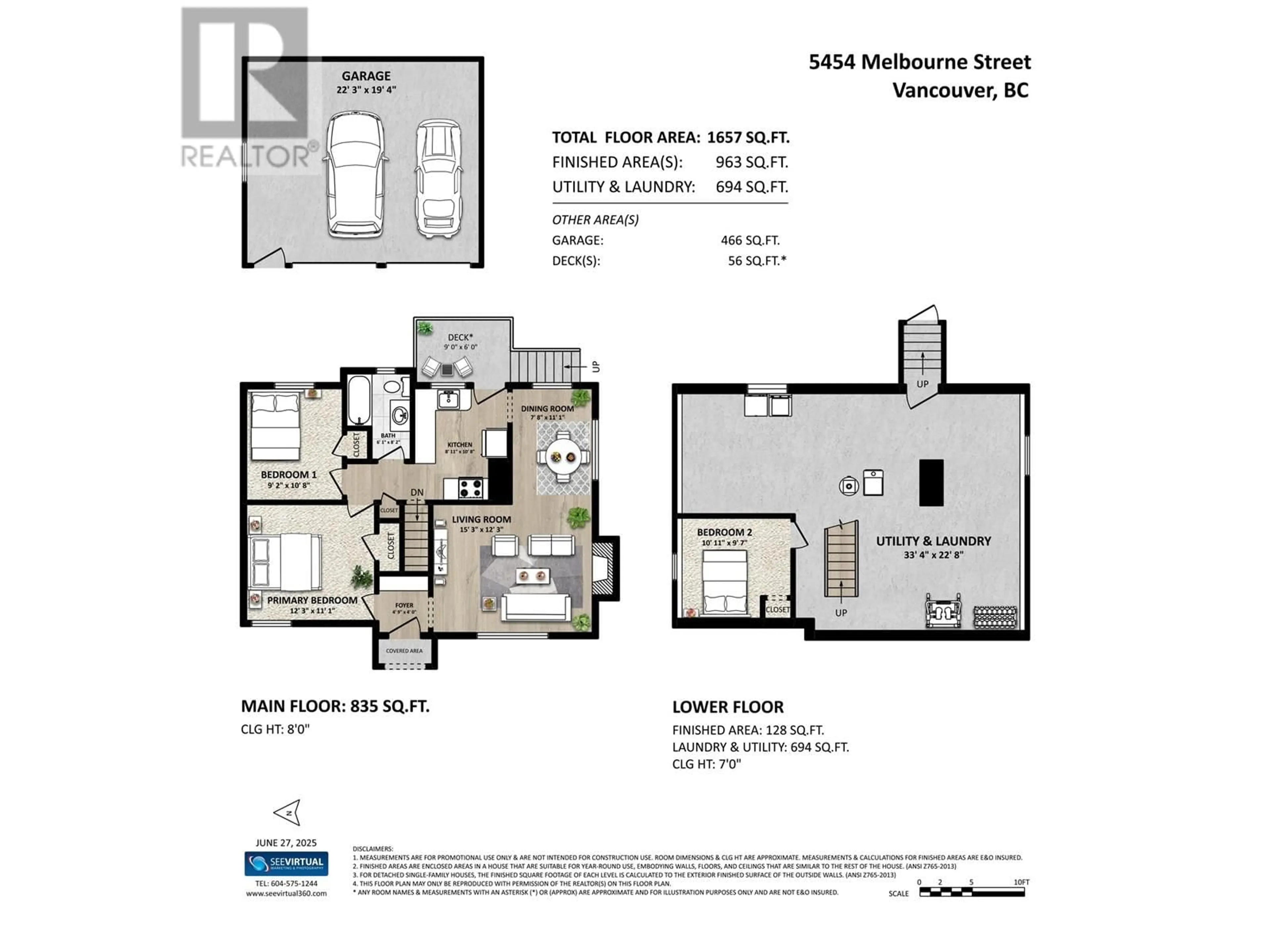 Floor plan for 5454 MELBOURNE STREET, Vancouver British Columbia V5R4L7