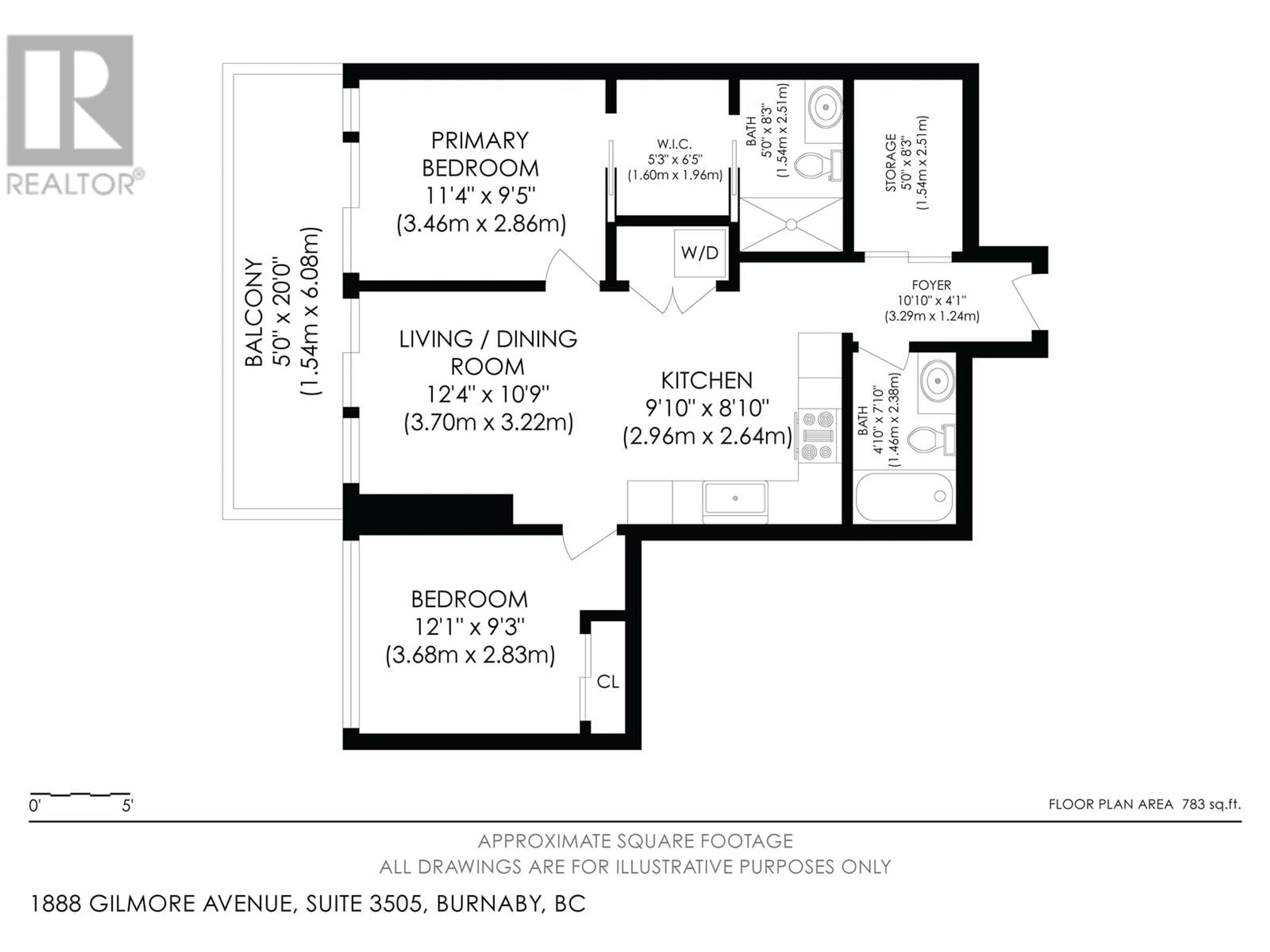 Floor plan for 3505 - 1888 GILMORE AVENUE, Burnaby British Columbia V5C0L2