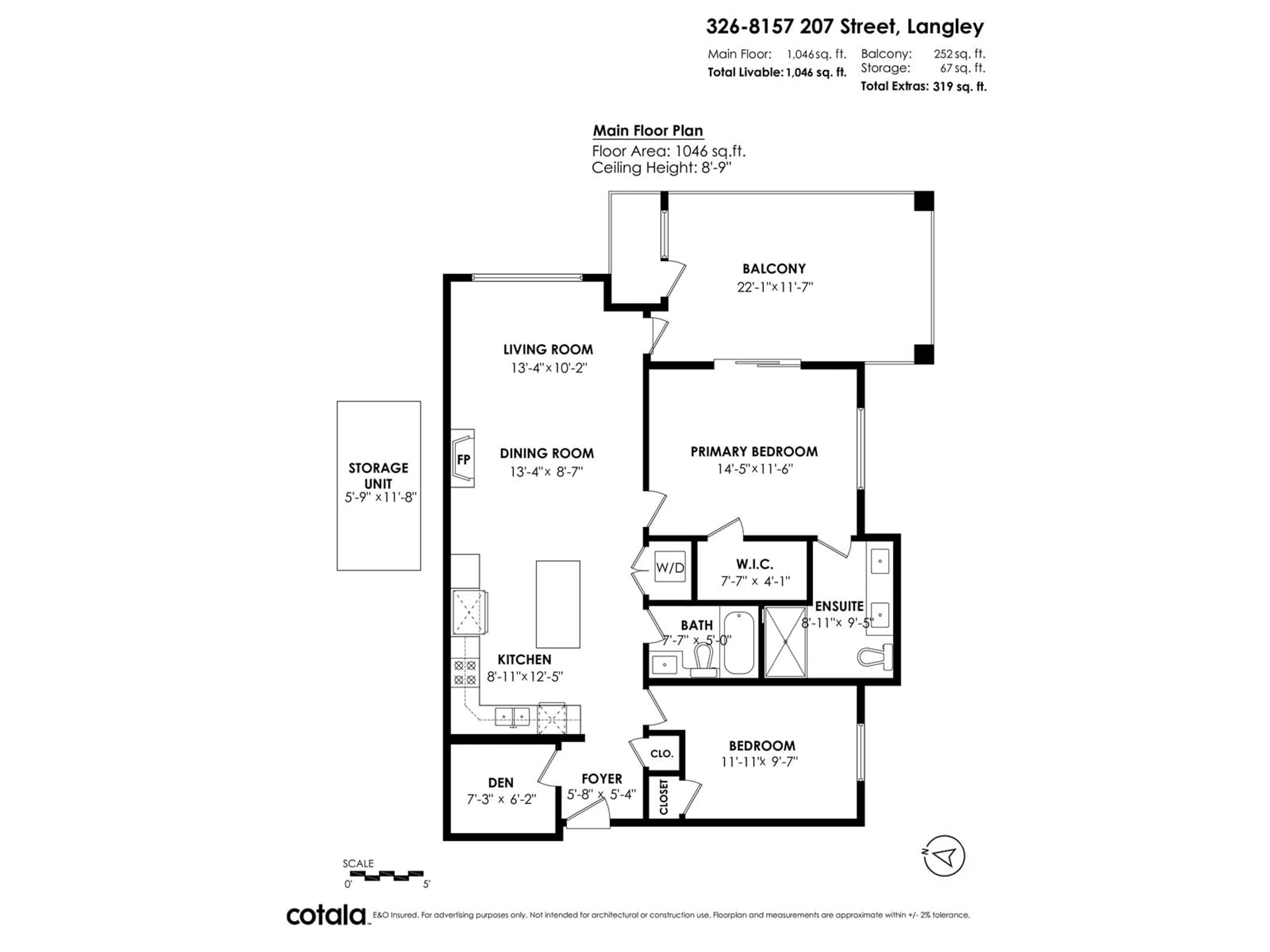 Floor plan for 326 - 8157 207, Langley British Columbia V2Y0V3