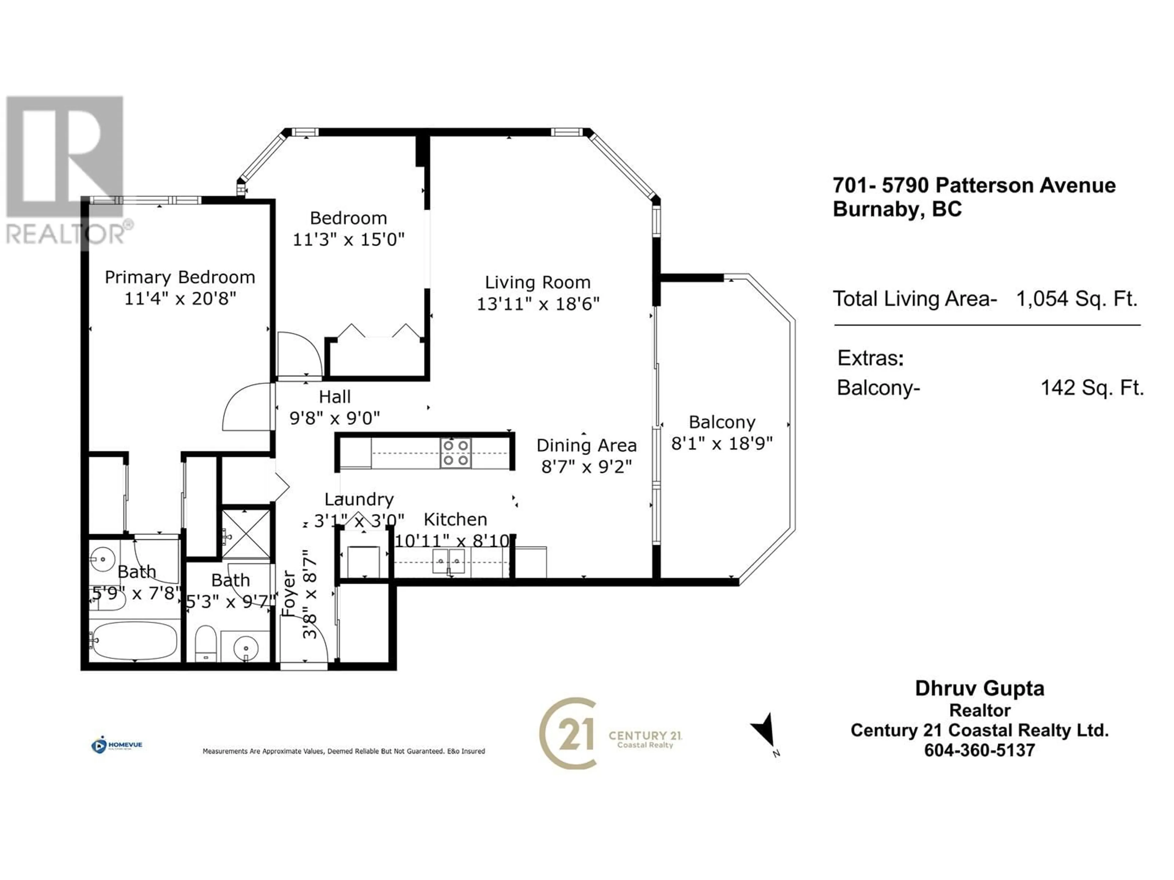 Floor plan for 701 - 5790 PATTERSON AVENUE, Burnaby British Columbia V5H4H6