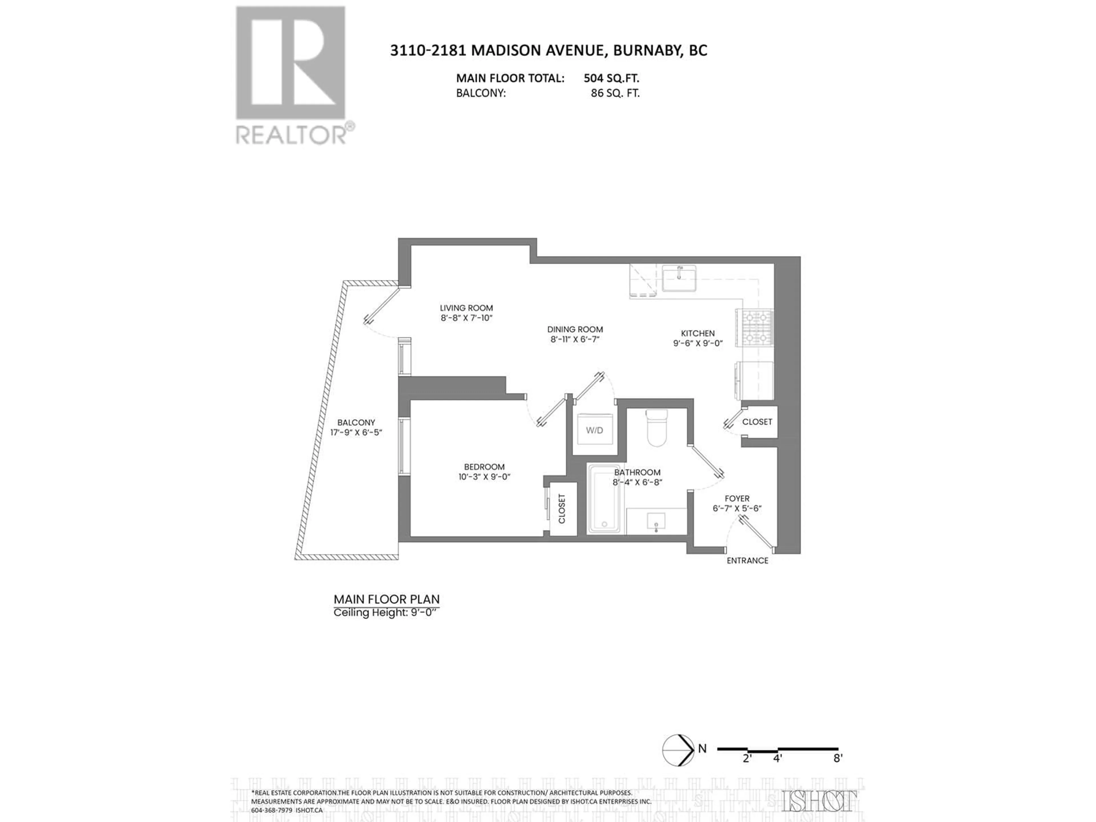 Floor plan for 3110 - 2181 MADISON AVENUE, Burnaby British Columbia V5C0N4