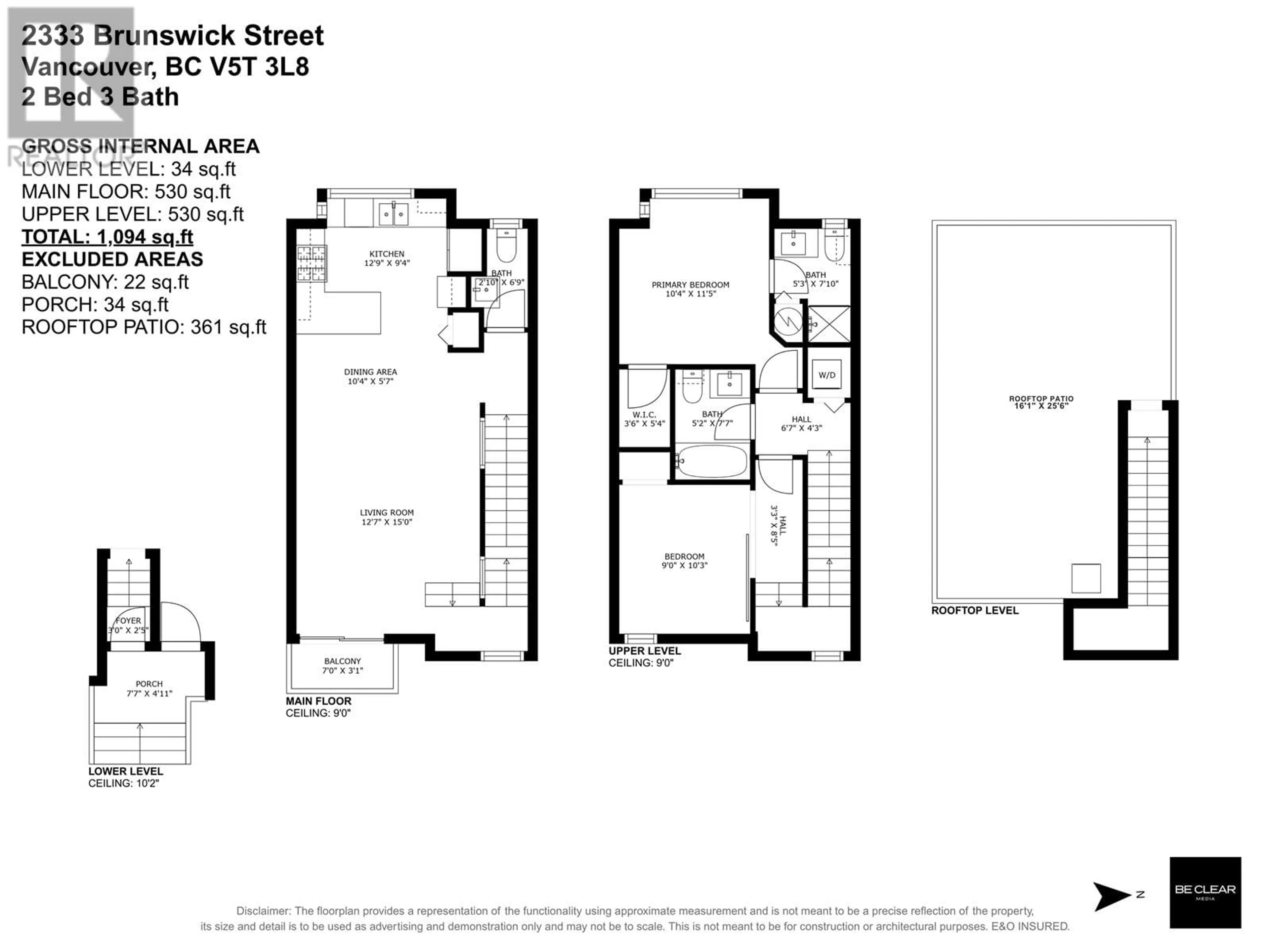 Floor plan for 2333 BRUNSWICK STREET, Vancouver British Columbia V5T1M8