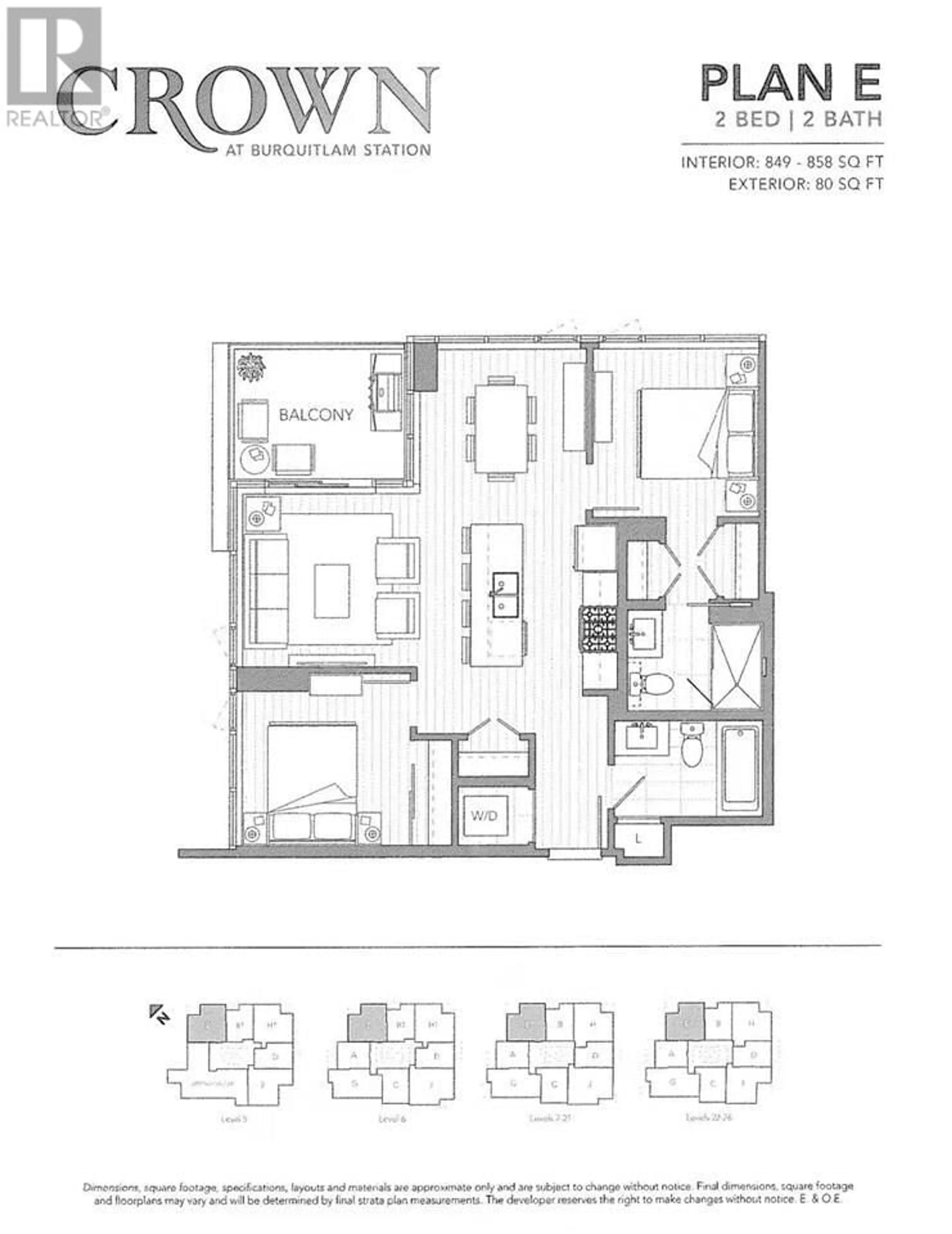 Floor plan for 1005 - 520 COMO LAKE AVENUE, Coquitlam British Columbia V3J0E8
