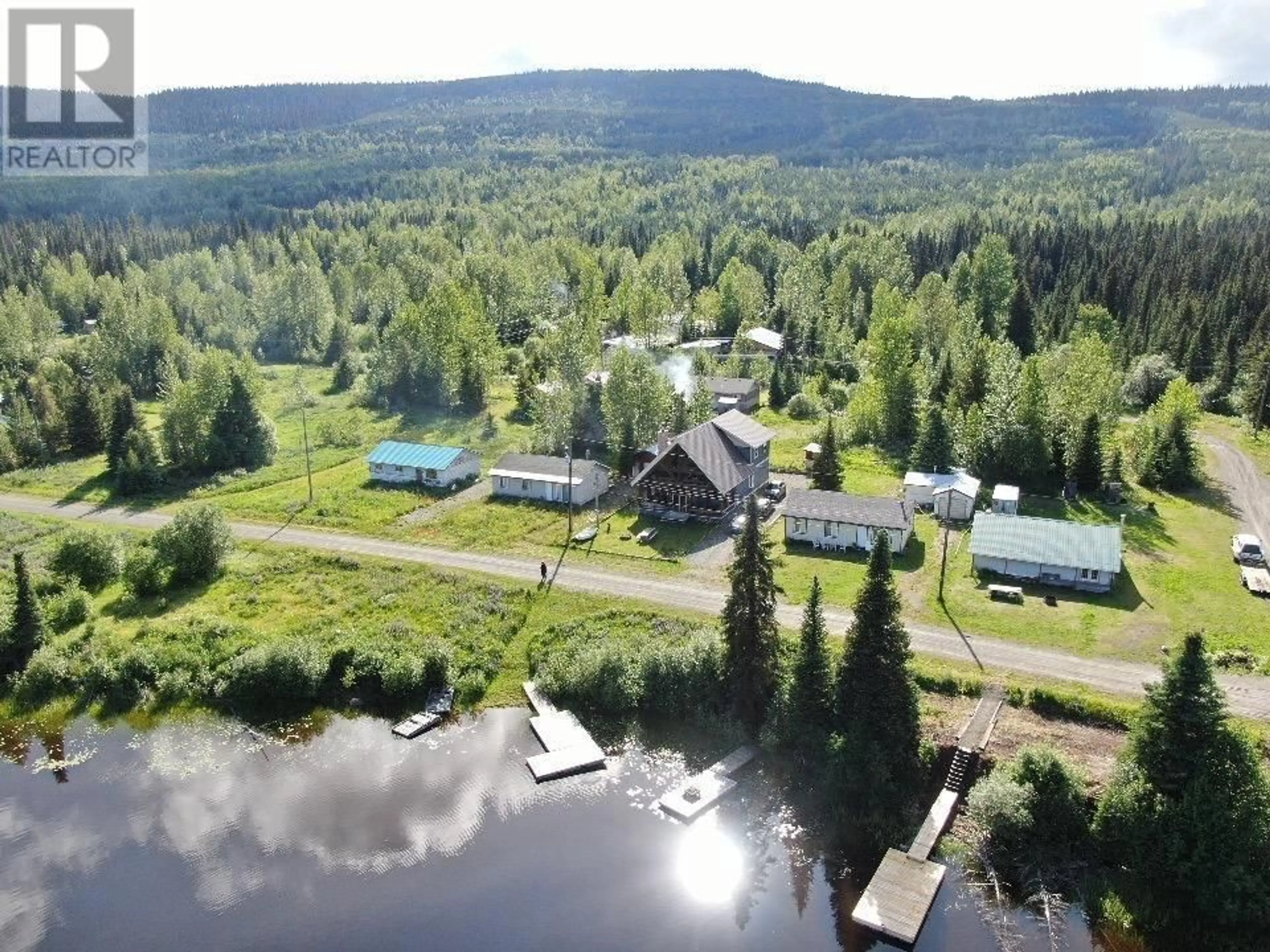 A pic from outside/outdoor area/front of a property/back of a property/a pic from drone, water/lake/river/ocean view for 651 A ROAD, 100 Mile House British Columbia V0K1J0