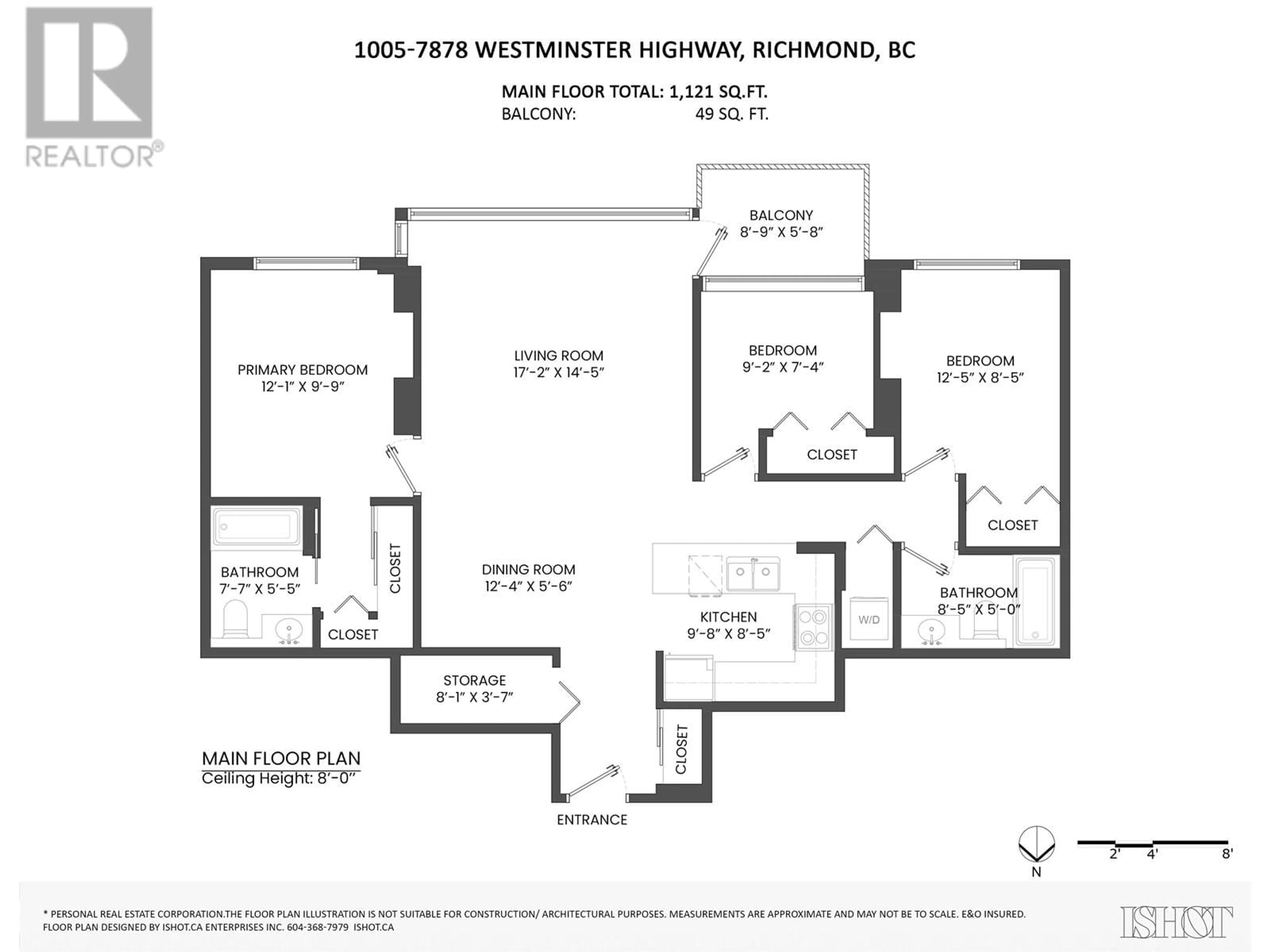 Floor plan for 1005 - 7878 WESTMINSTER HIGHWAY, Richmond British Columbia V6X4A2