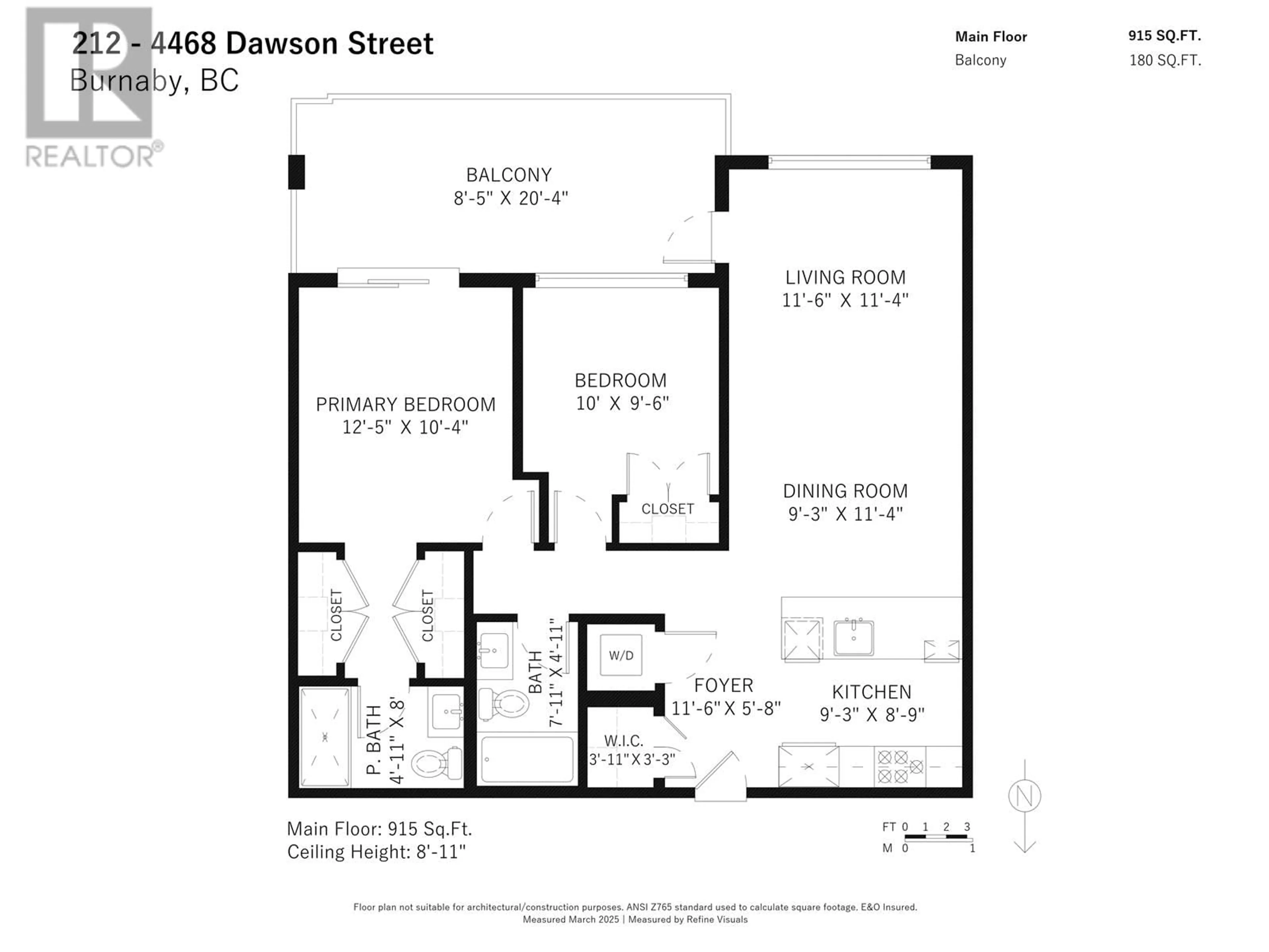 Floor plan for 212 - 4468 DAWSON STREET, Burnaby British Columbia V5C0J9