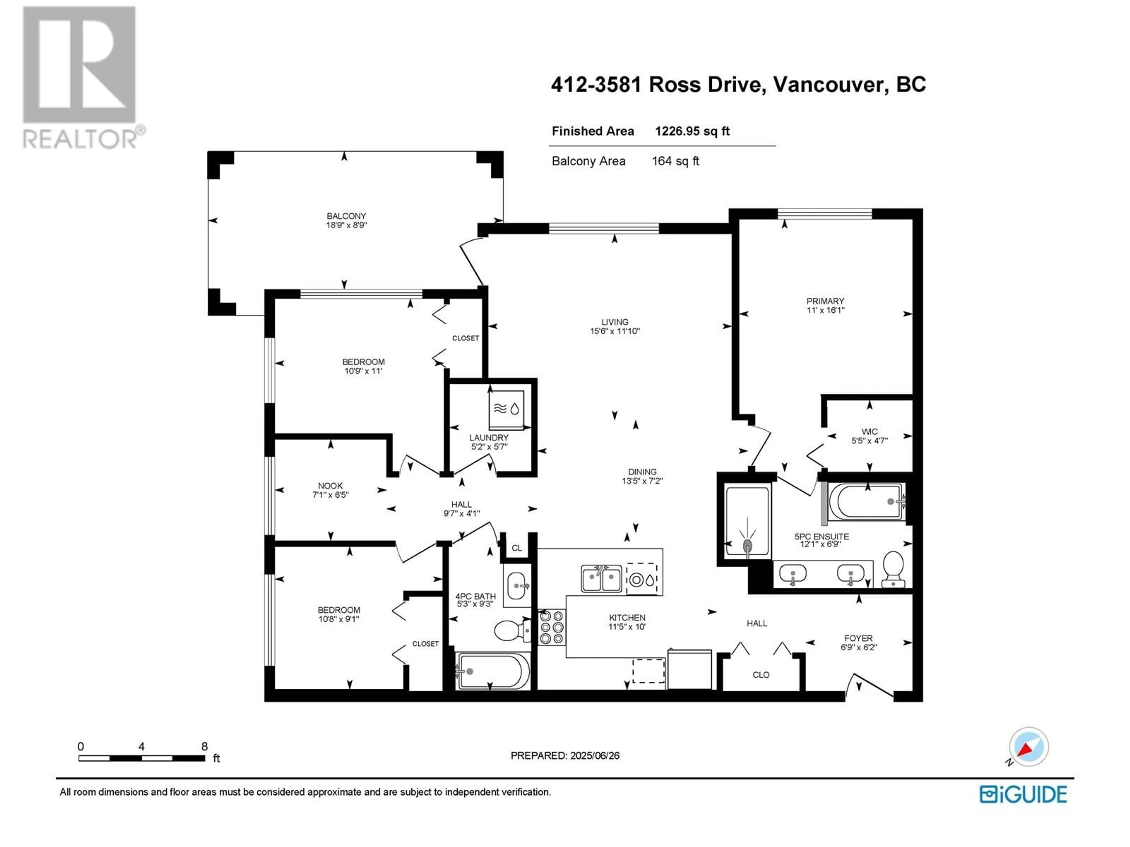 Floor plan for 412 - 3581 ROSS DRIVE, Vancouver British Columbia V6S0K5