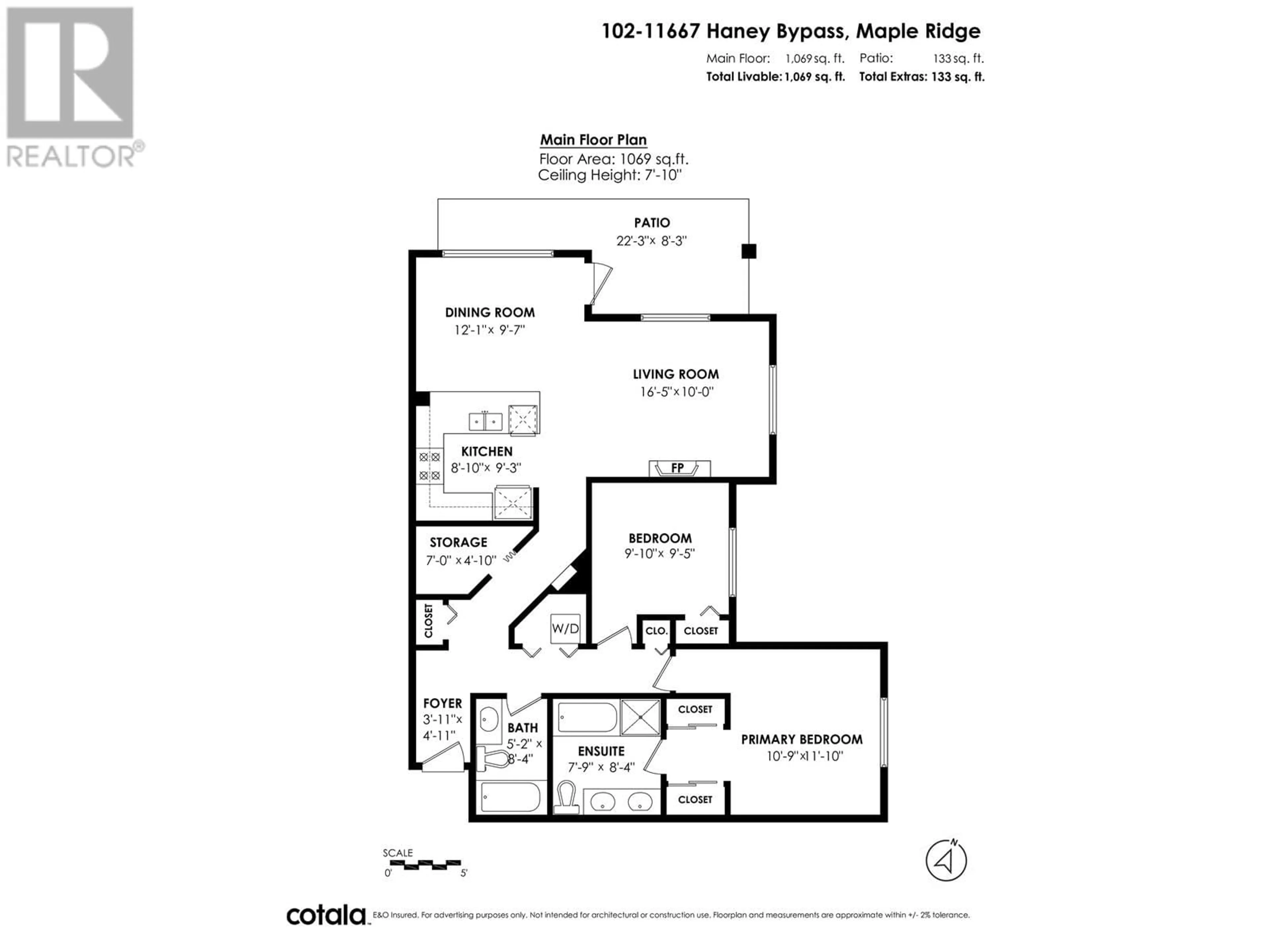 Floor plan for 102 - 11667 HANEY, Maple Ridge British Columbia V2X8W9