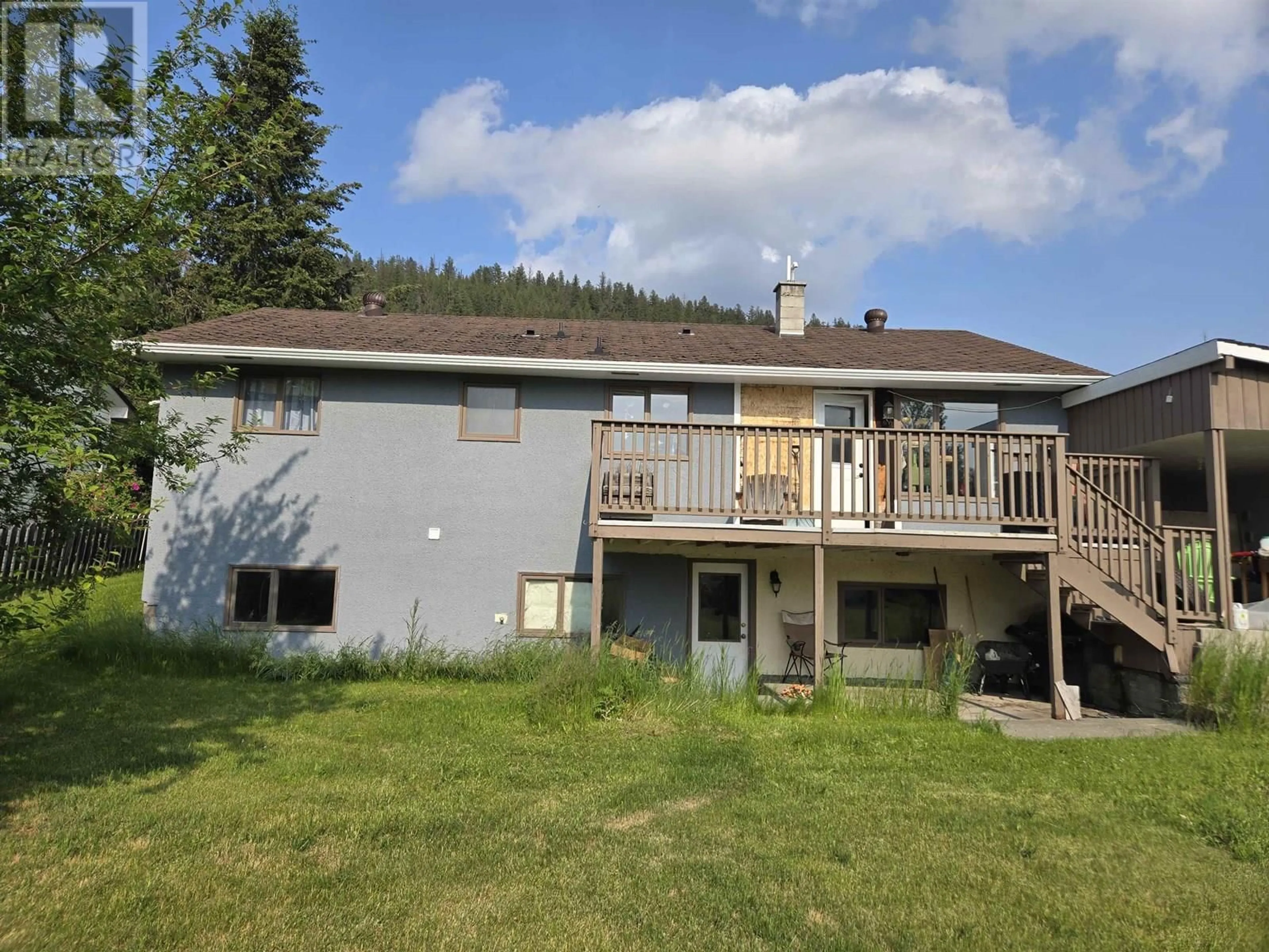 A pic from outside/outdoor area/front of a property/back of a property/a pic from drone, water/lake/river/ocean view for 223 BLACKSTOCK ROAD, 100 Mile House British Columbia V0K2E3