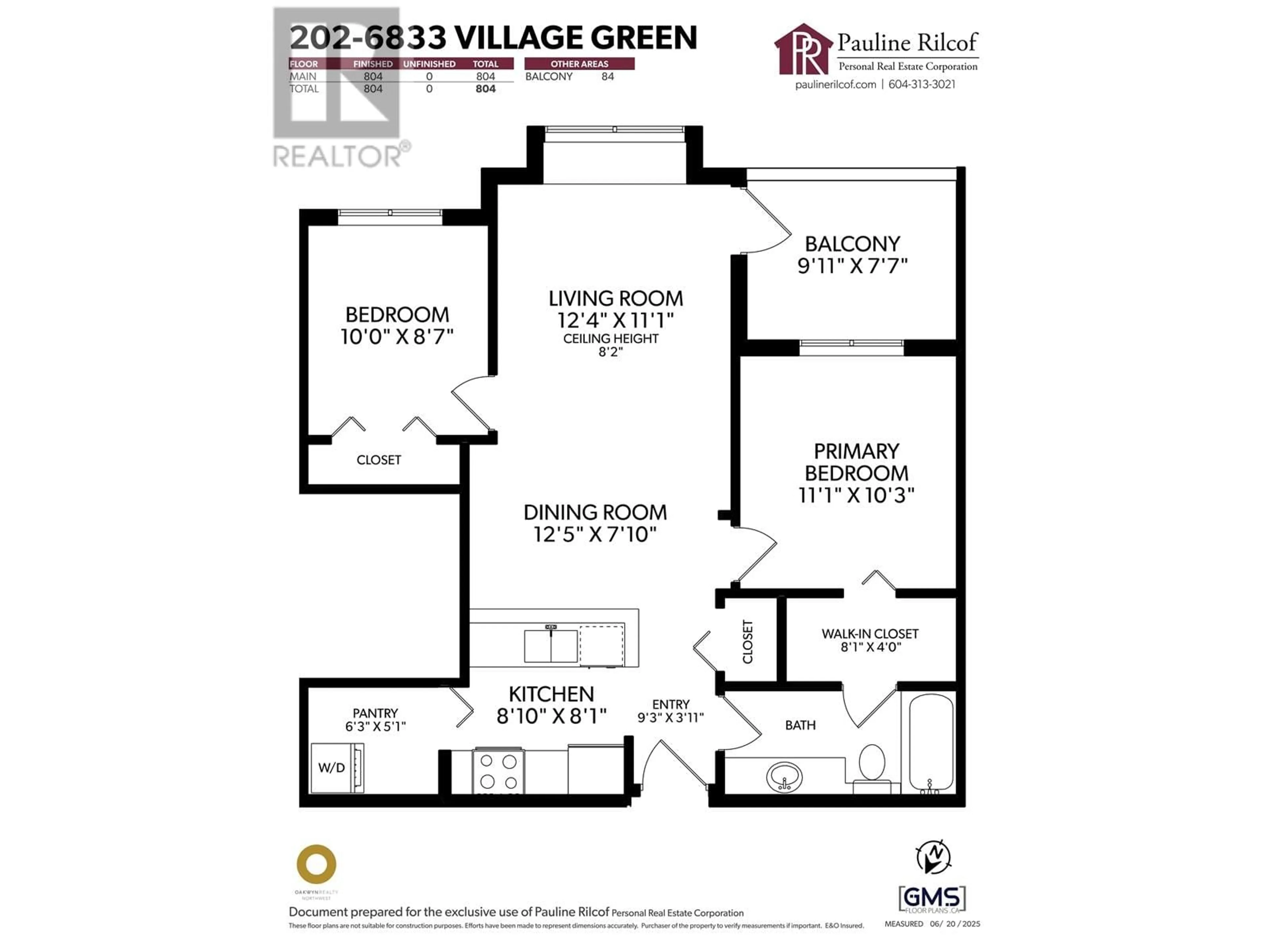 Floor plan for 202 - 6833 VILLAGE, Burnaby British Columbia V5E4M1