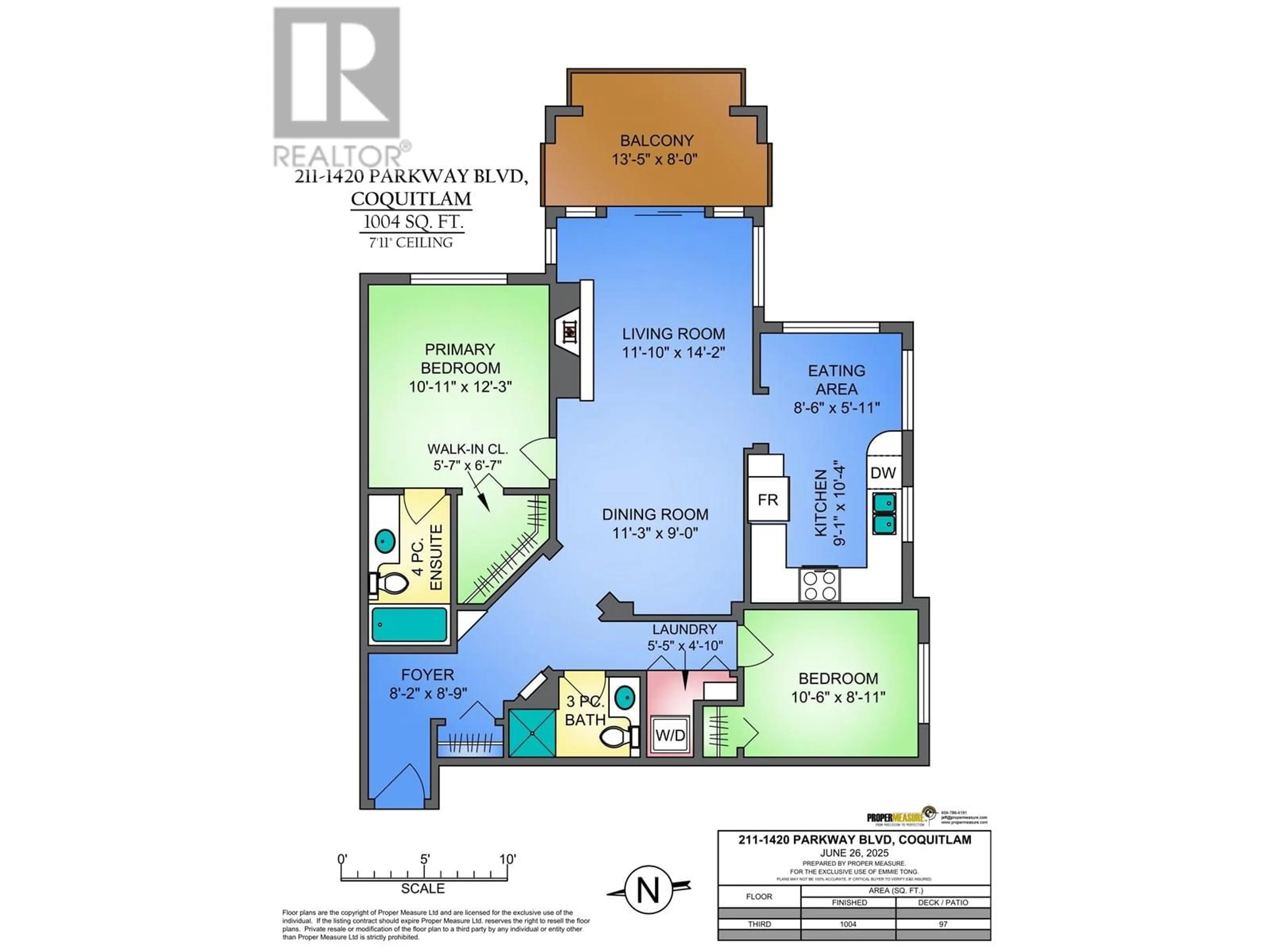 Floor plan for 211 - 1420 PARKWAY BOULEVARD, Coquitlam British Columbia V3E3J6