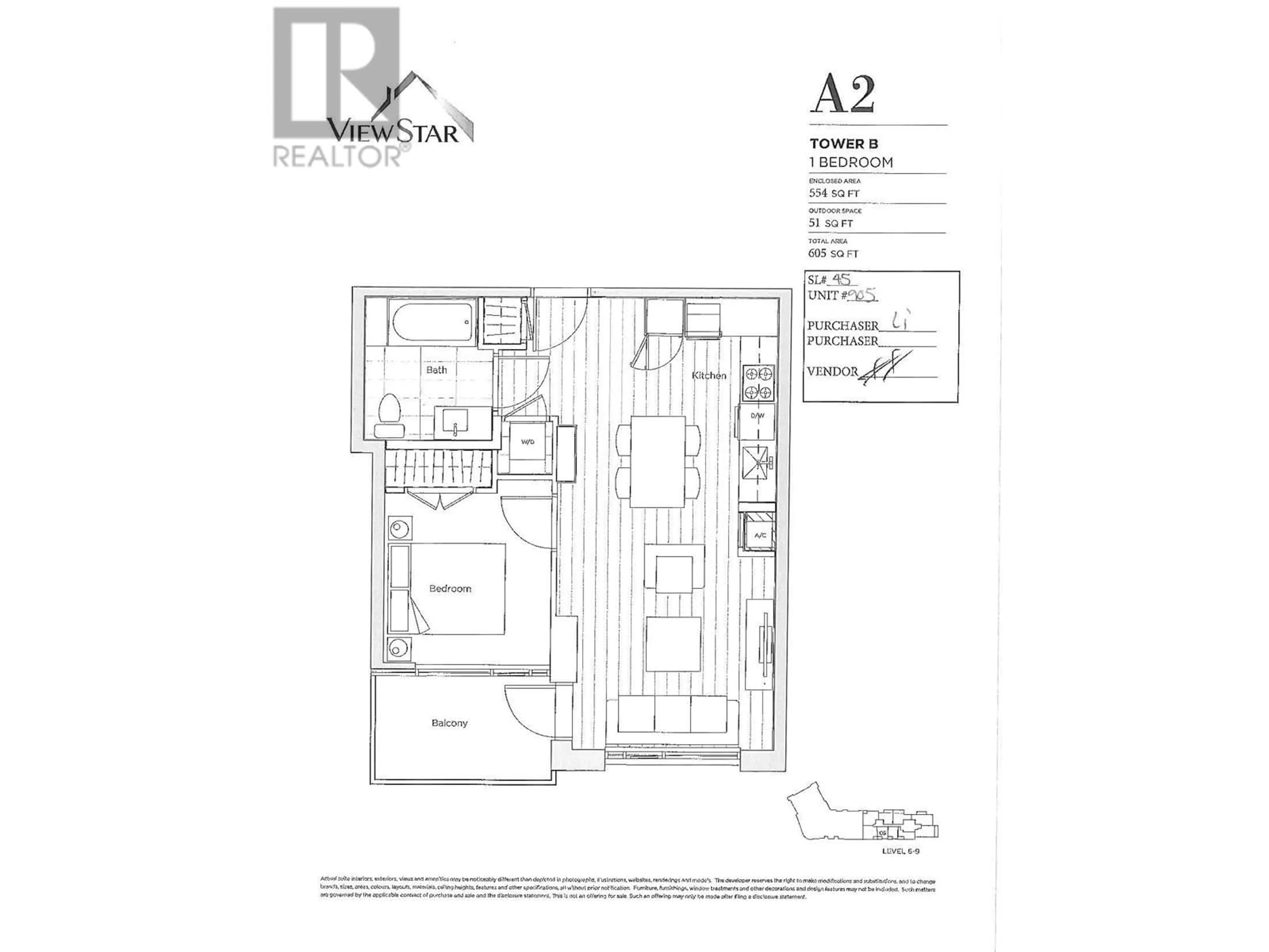 Floor plan for 905 - 3331 NO. 3 ROAD, Richmond British Columbia V6X2B6