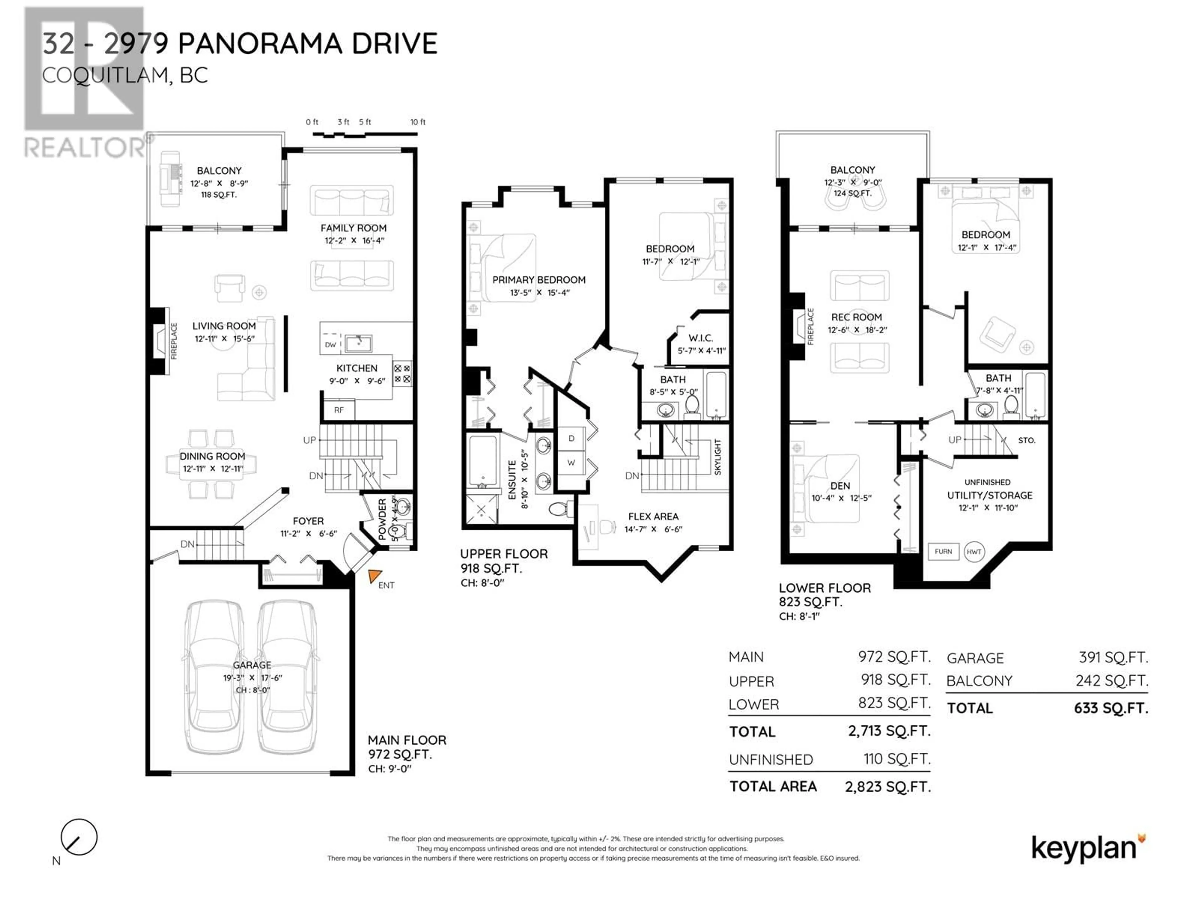 Floor plan for 32 - 2979 PANORAMA DRIVE, Coquitlam British Columbia V3E2W8