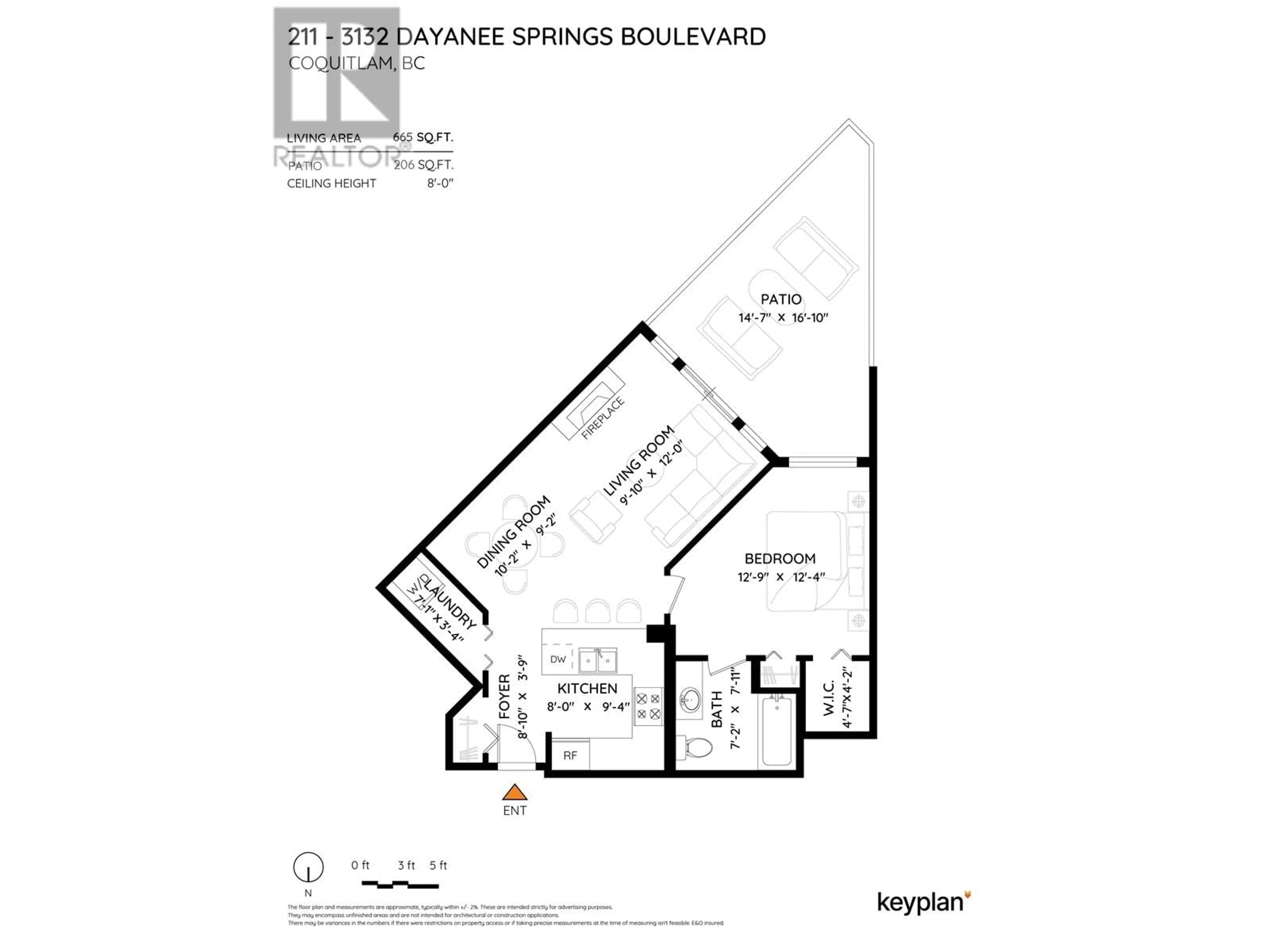 Floor plan for 211 - 3132 DAYANEE SPRINGS BOULEVARD, Coquitlam British Columbia V3E0B5