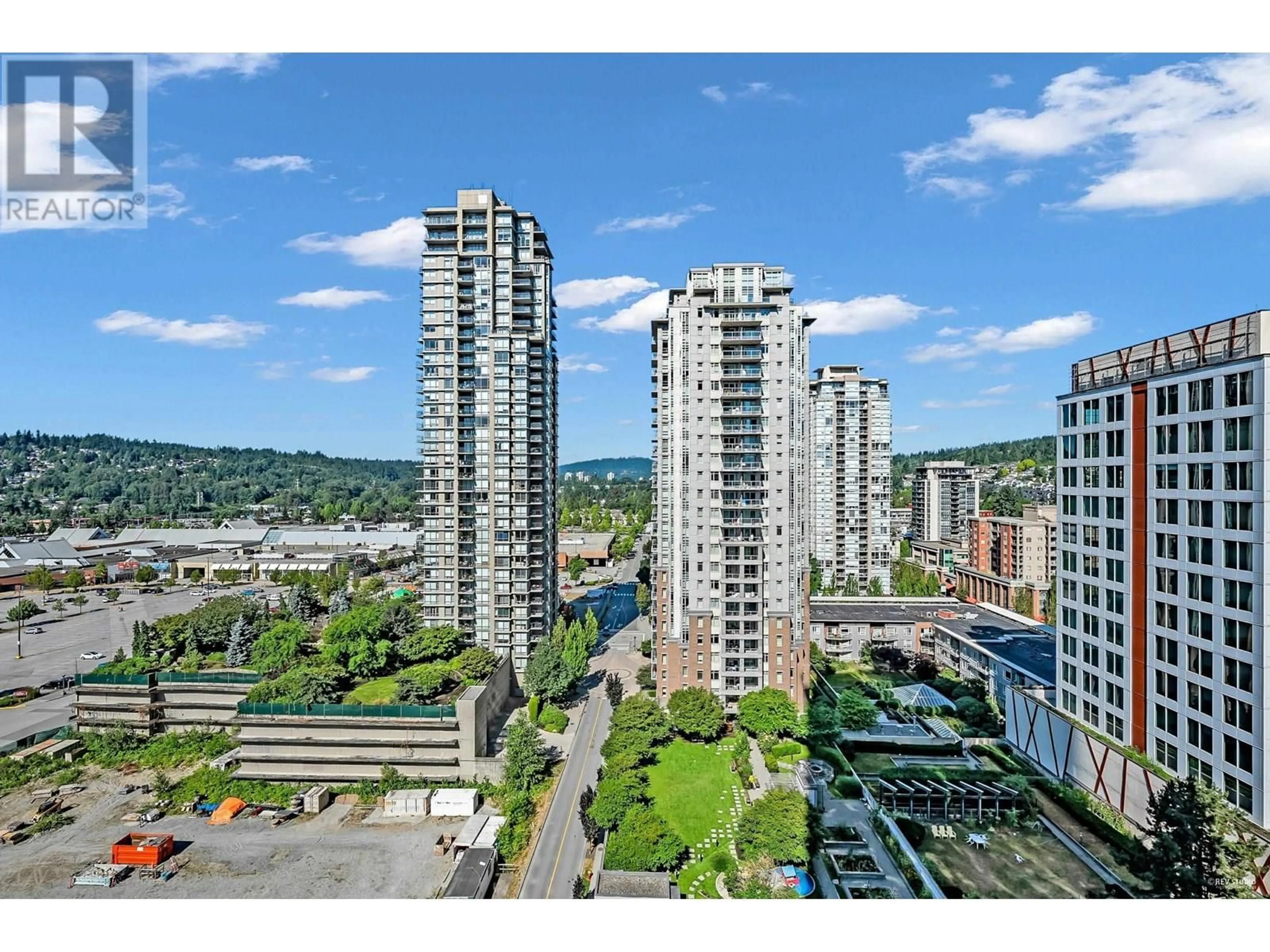 A pic from outside/outdoor area/front of a property/back of a property/a pic from drone, city buildings view from balcony for 1801 - 1188 PINETREE WAY, Coquitlam British Columbia V3B0A3