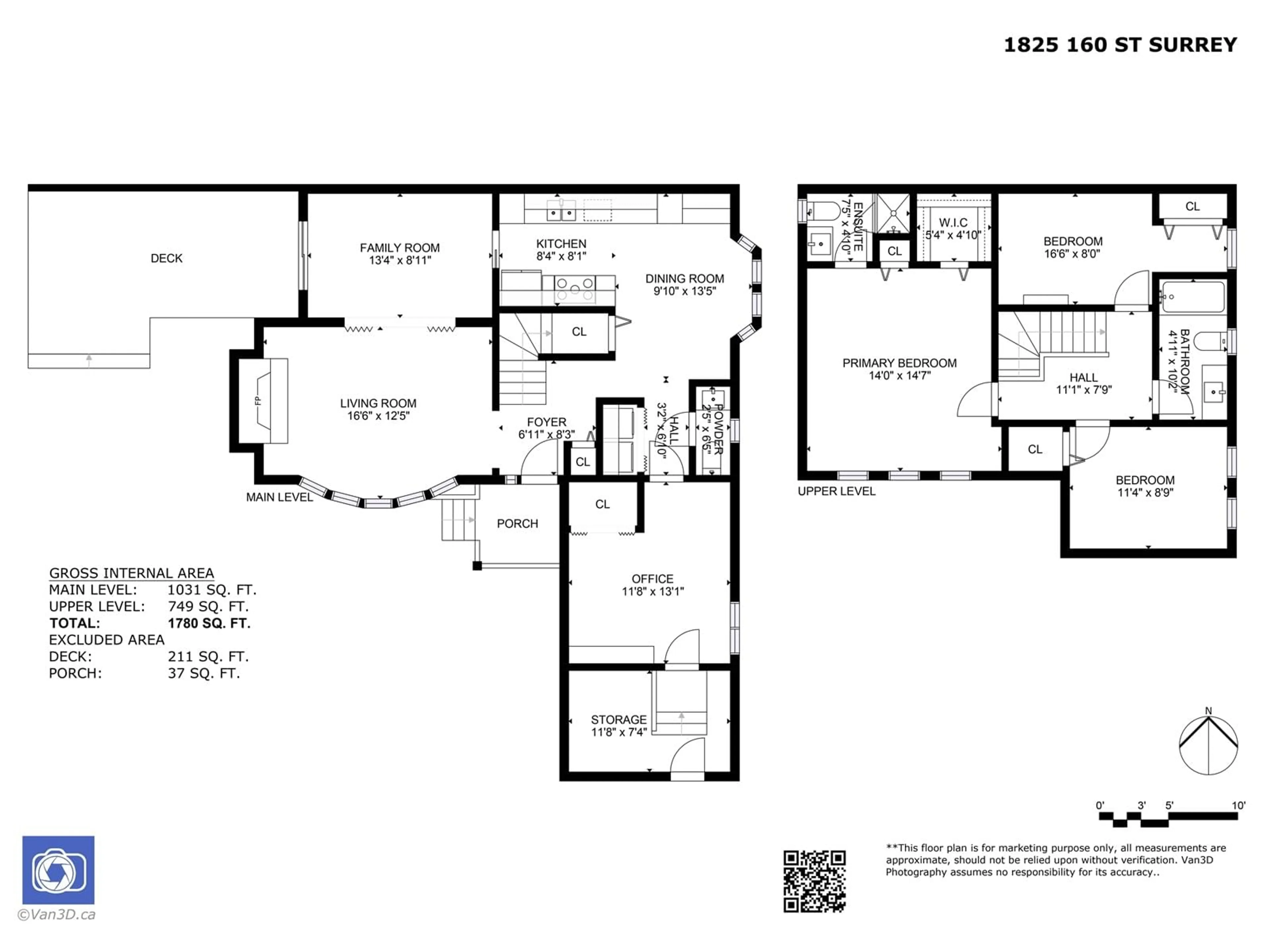Floor plan for 1825 160, Surrey British Columbia V4A4X5