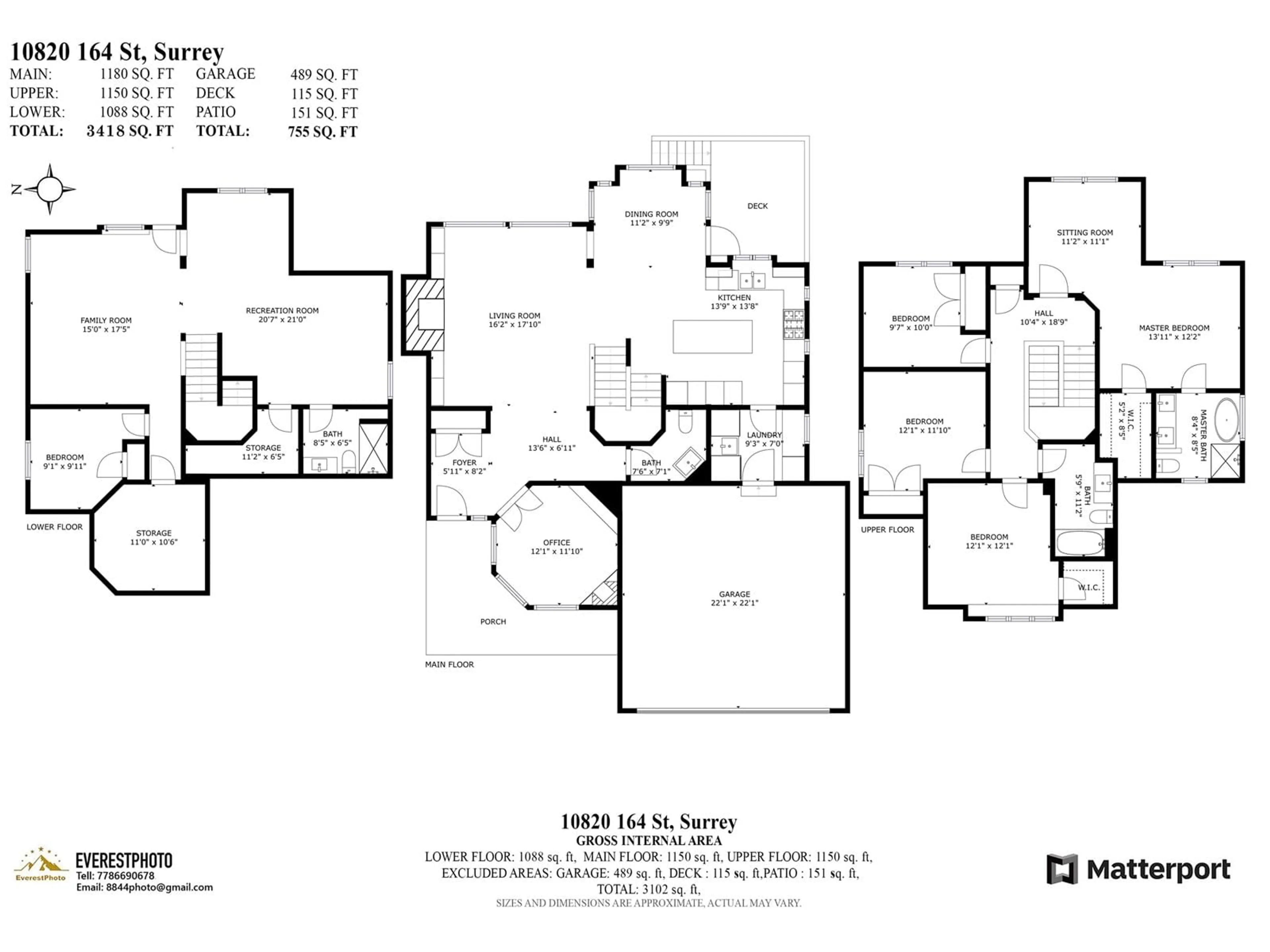 Floor plan for 10820 164, Surrey British Columbia V4N5B8