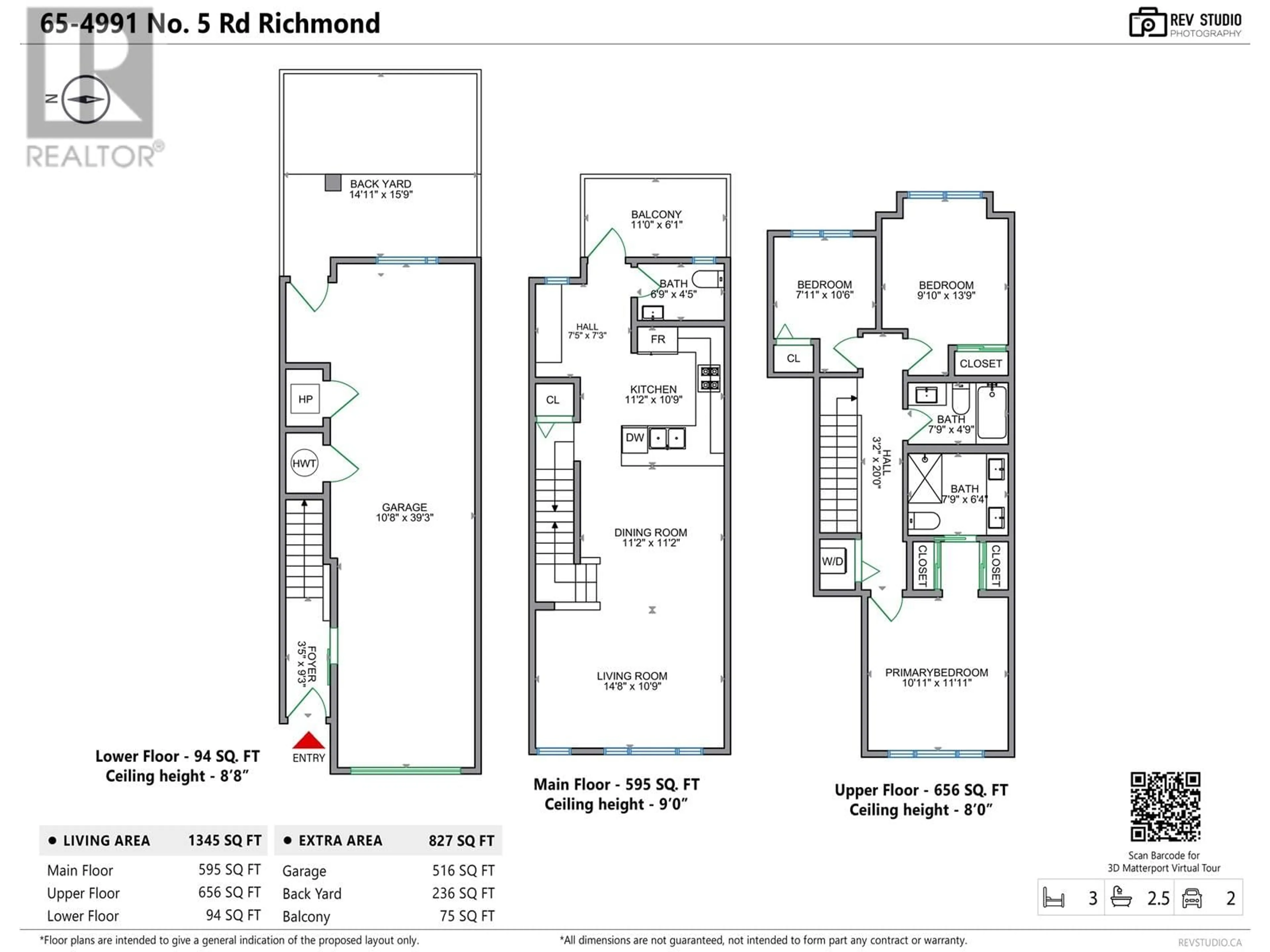 Floor plan for 65 - 4991 NO. 5 ROAD, Richmond British Columbia V6X0S9