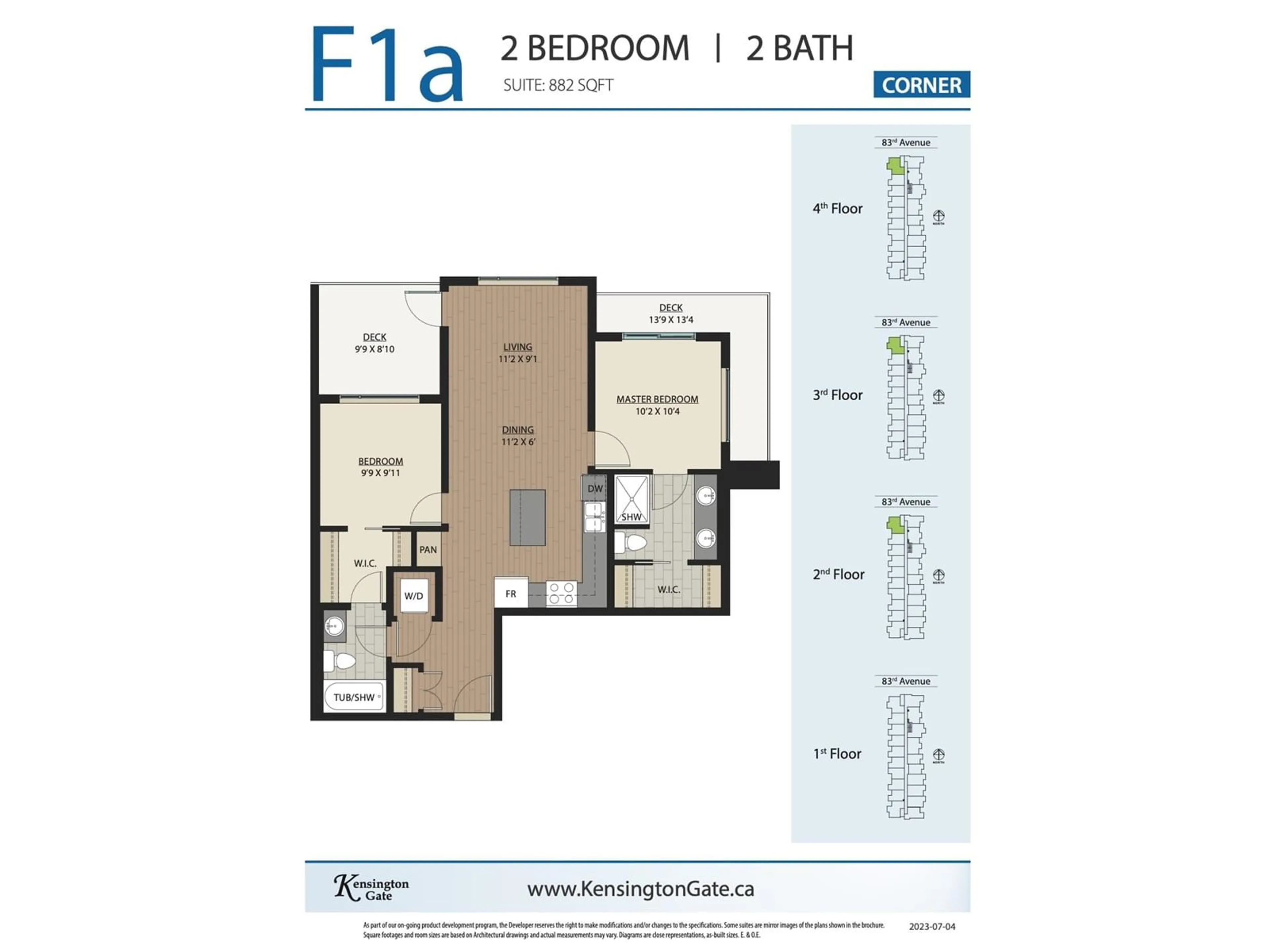 Floor plan for 418 - 20932 83, Langley British Columbia V2Y2C4
