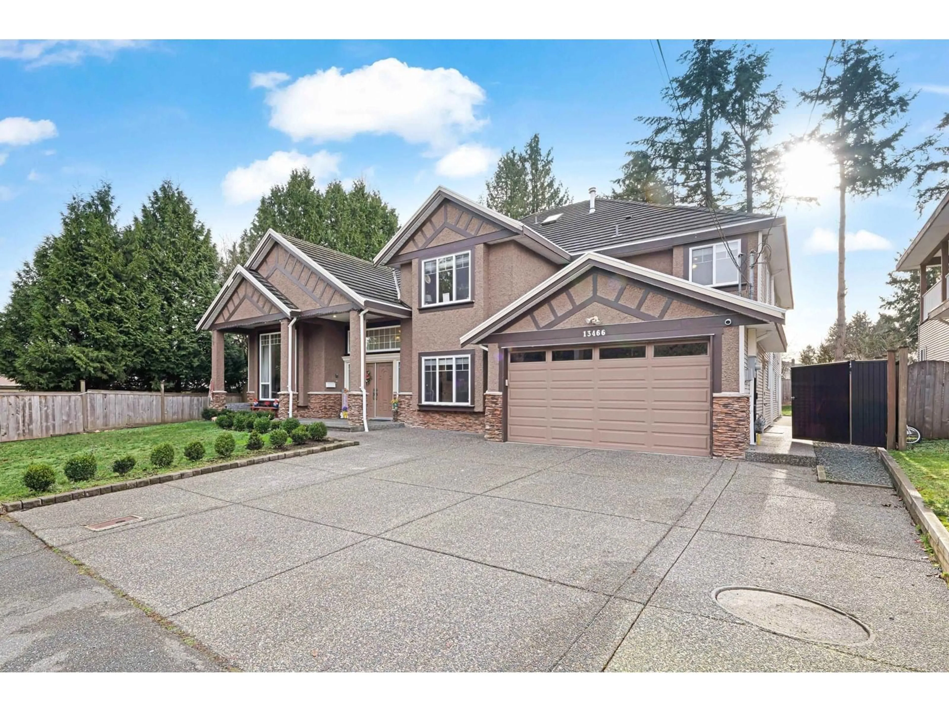 Home with vinyl exterior material, street for 13466 81B, Surrey British Columbia V3W3C9