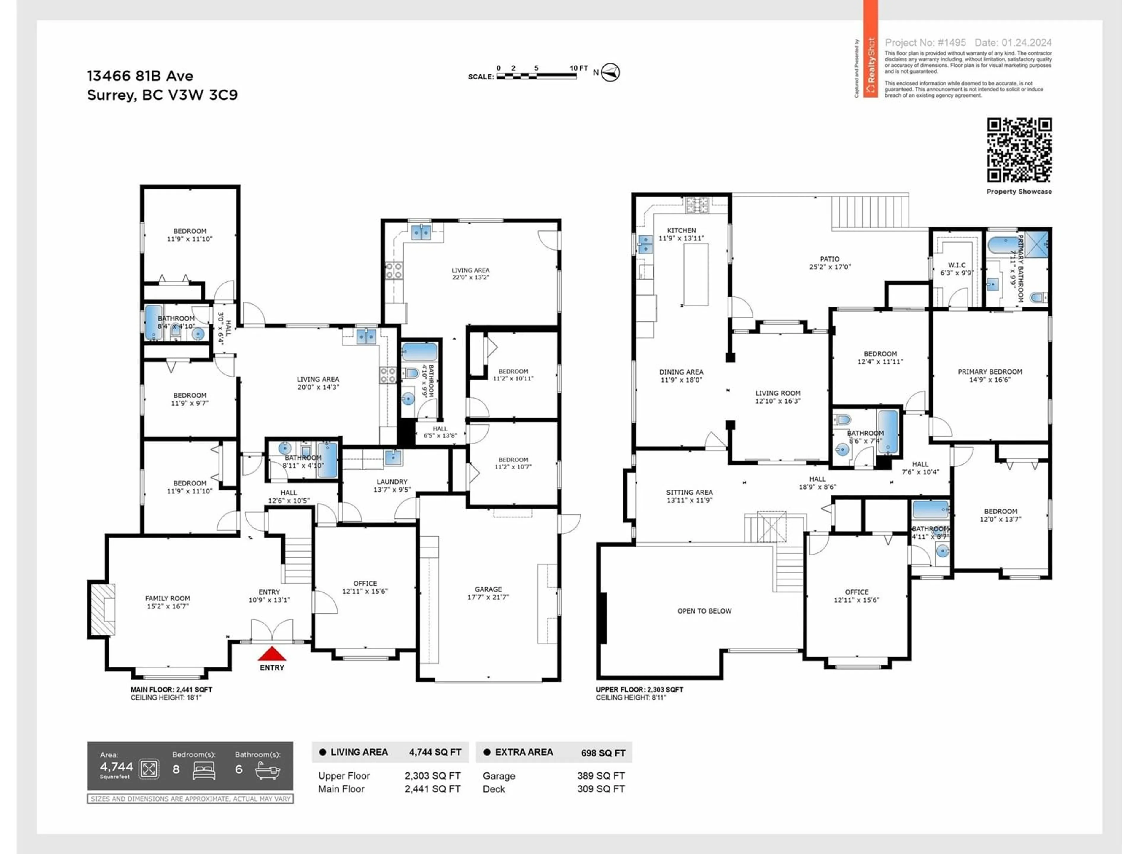Floor plan for 13466 81B, Surrey British Columbia V3W3C9