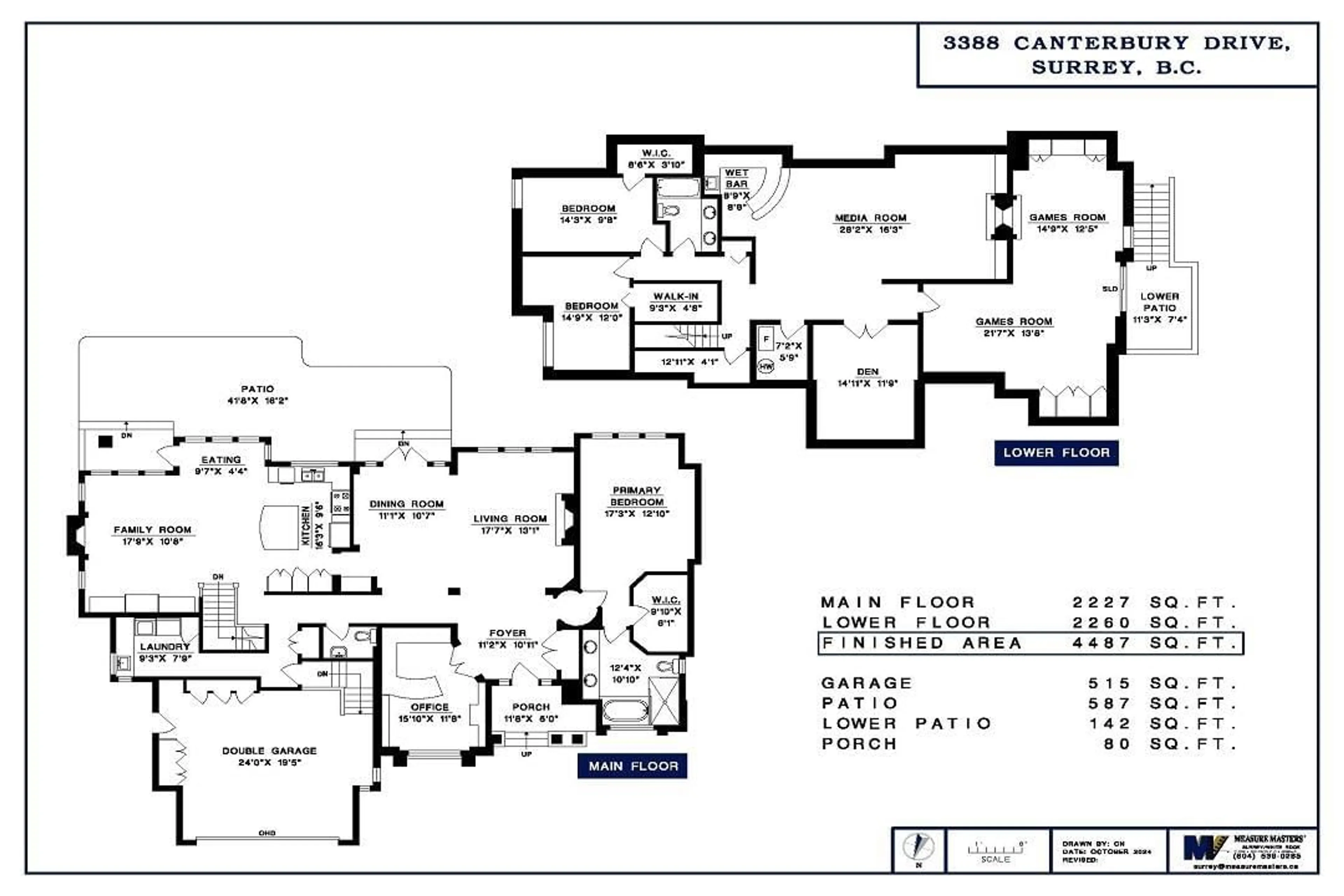 Floor plan for 3388 CANTERBURY, Surrey British Columbia V3Z0J8