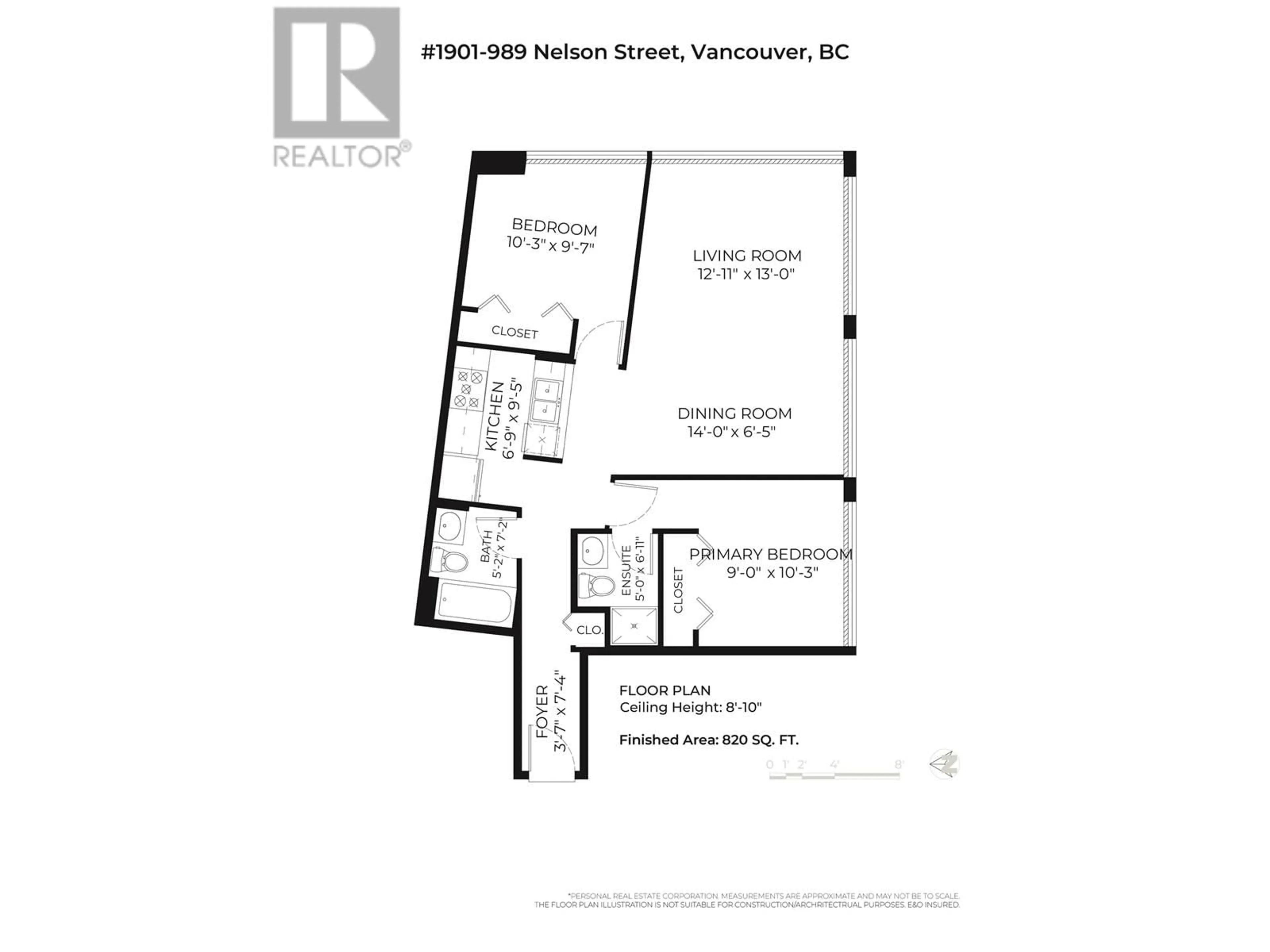 Floor plan for 1901 - 989 NELSON STREET, Vancouver British Columbia V6Z2S1