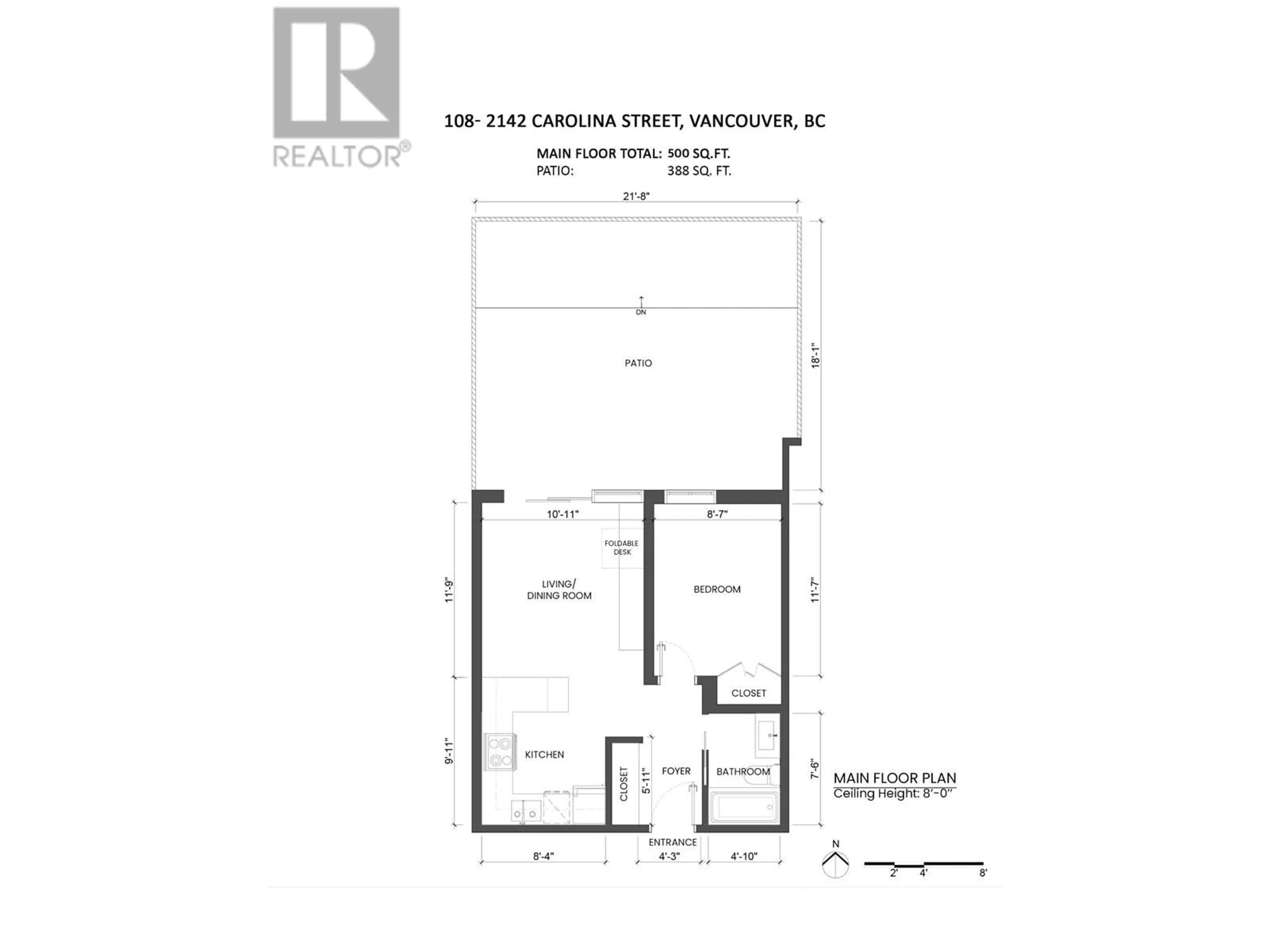 Floor plan for 108 - 2142 CAROLINA STREET, Vancouver British Columbia V5T3S2