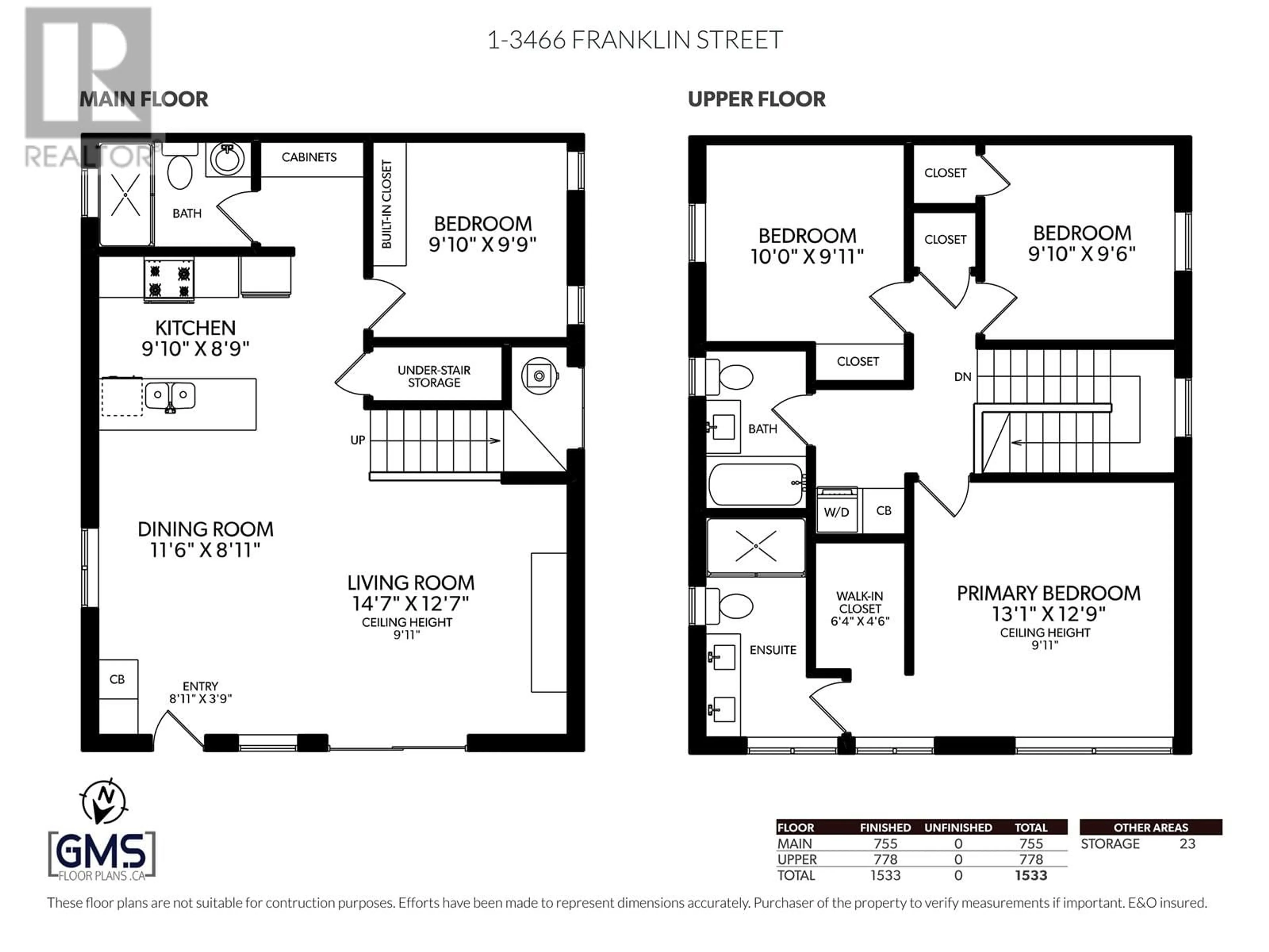 Floor plan for 1 - 3466 FRANKLIN STREET, Vancouver British Columbia V5K1Y3