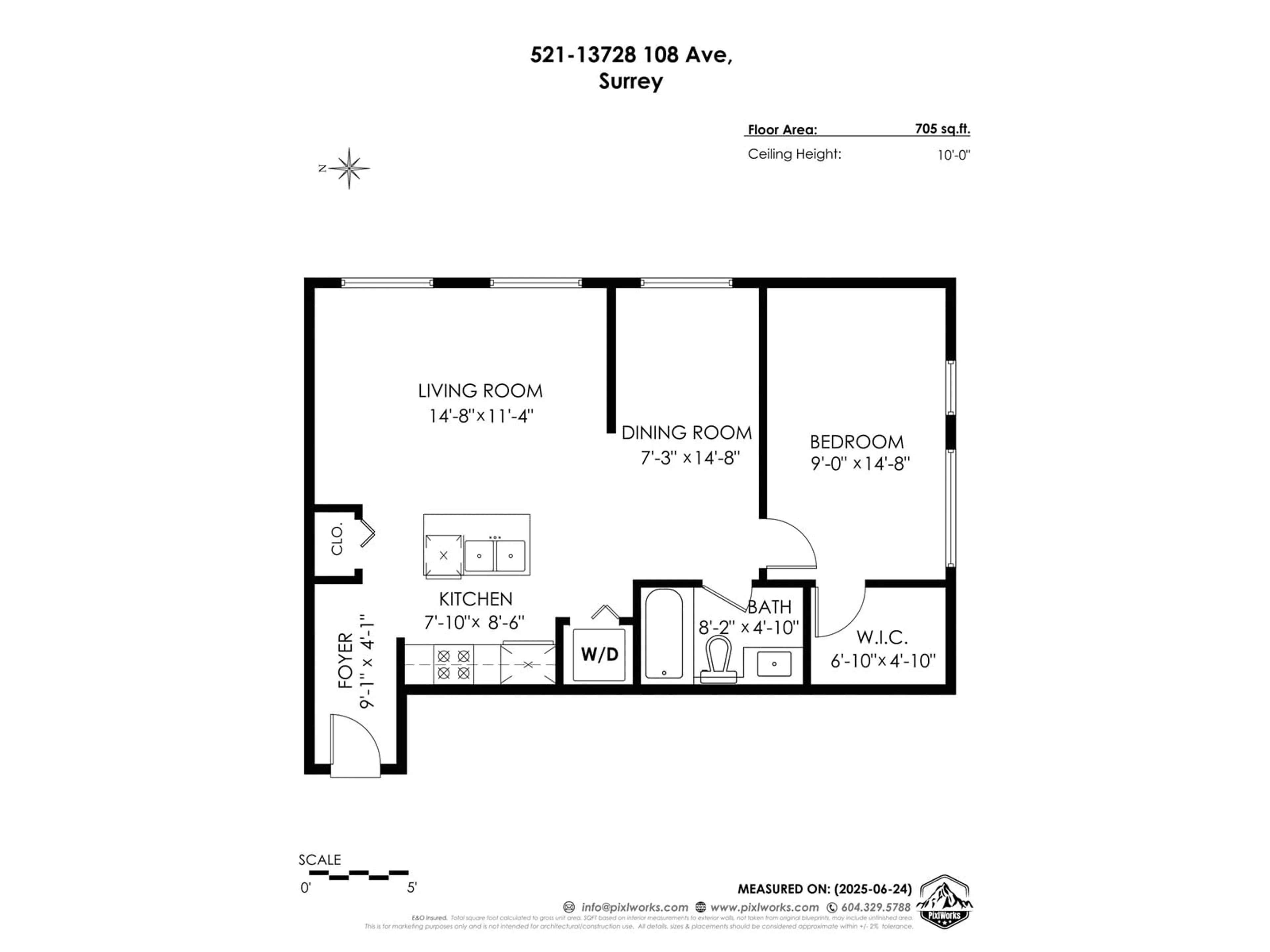 Floor plan for 521 - 13728 108, Surrey British Columbia V3T0G2