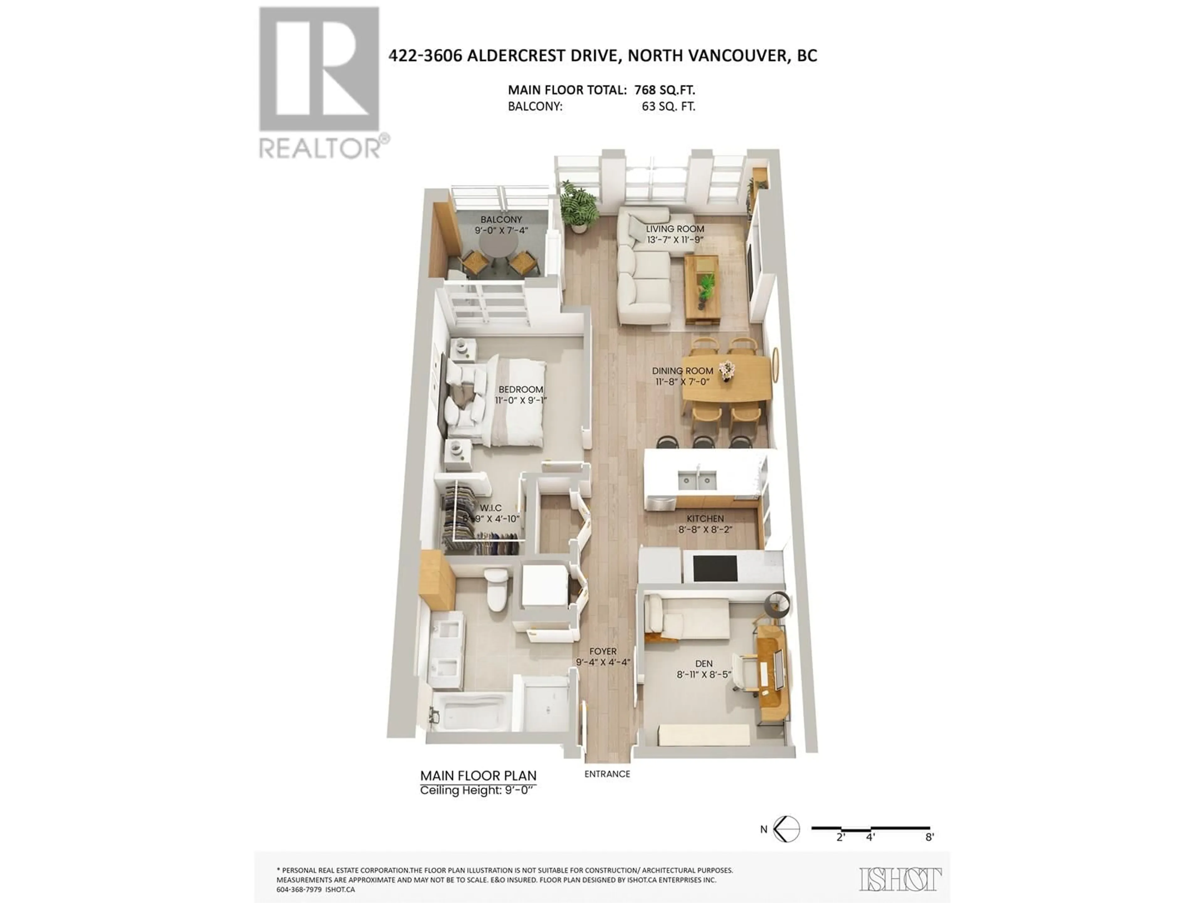 Floor plan for 422 - 3606 ALDERCREST DRIVE, North Vancouver British Columbia V7G0A3