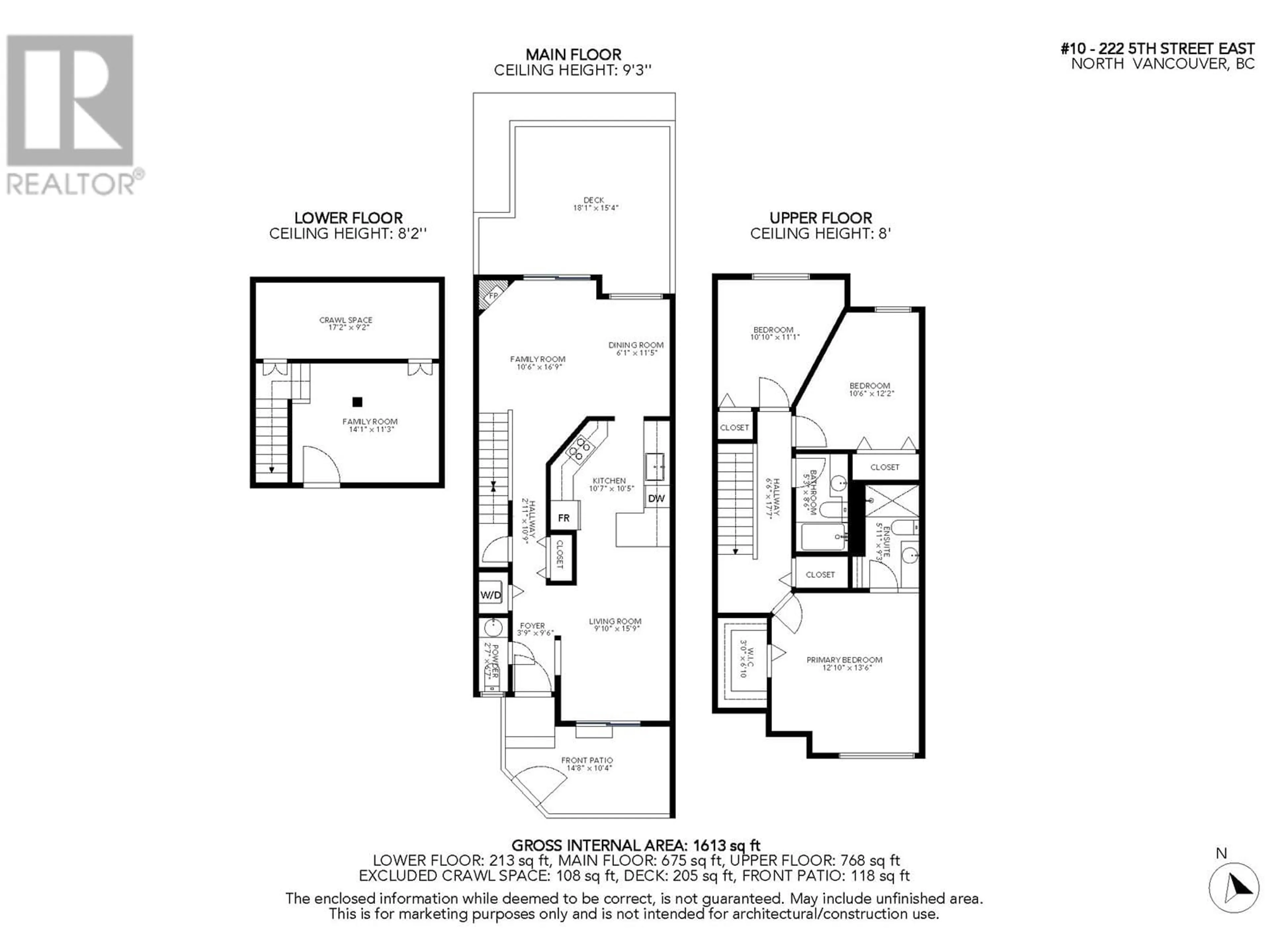 Floor plan for 10 - 222 5TH STREET, North Vancouver British Columbia V7L1L7